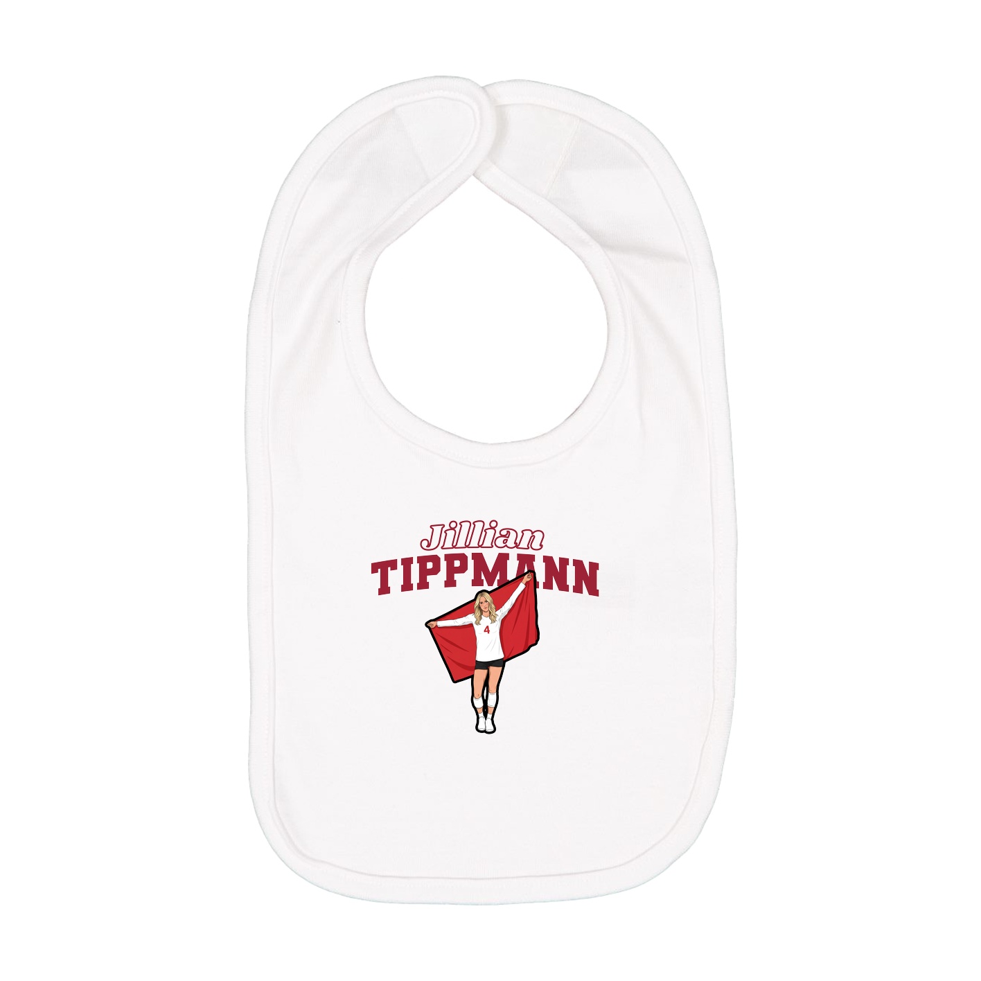 Infant Bib — Name Arch in White