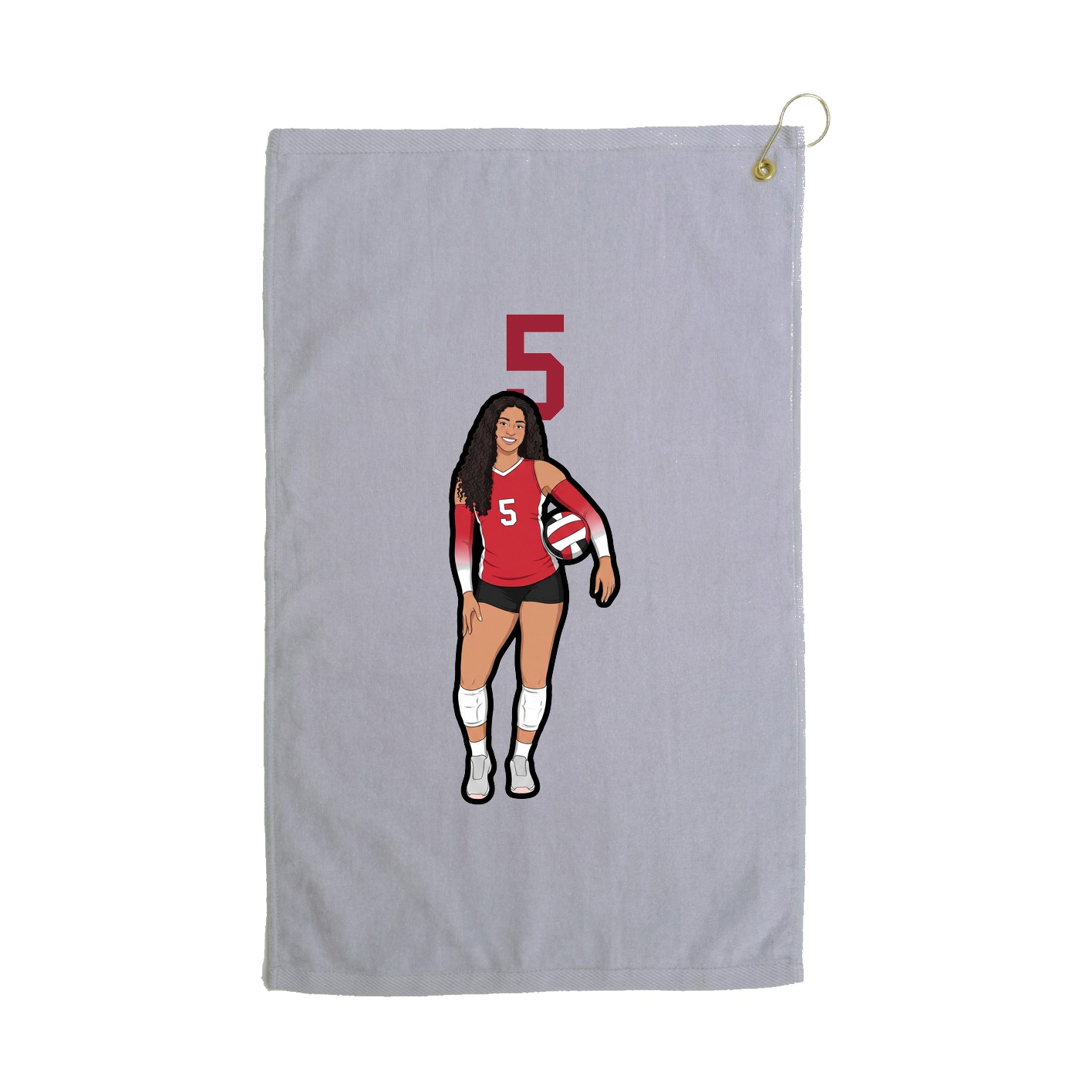 Golf Towel — Number Top in Grey