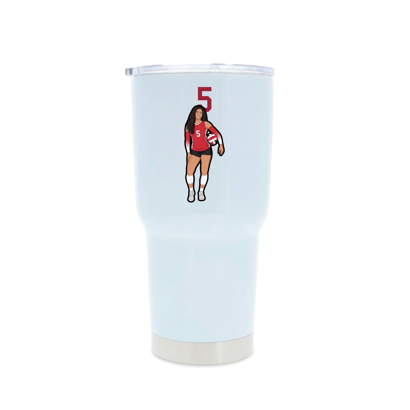 30oz Stainless Steel Tumbler — Number Top in White