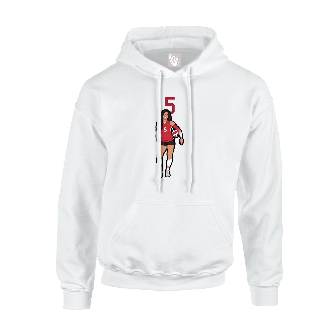 Hoodie — Number Top in White