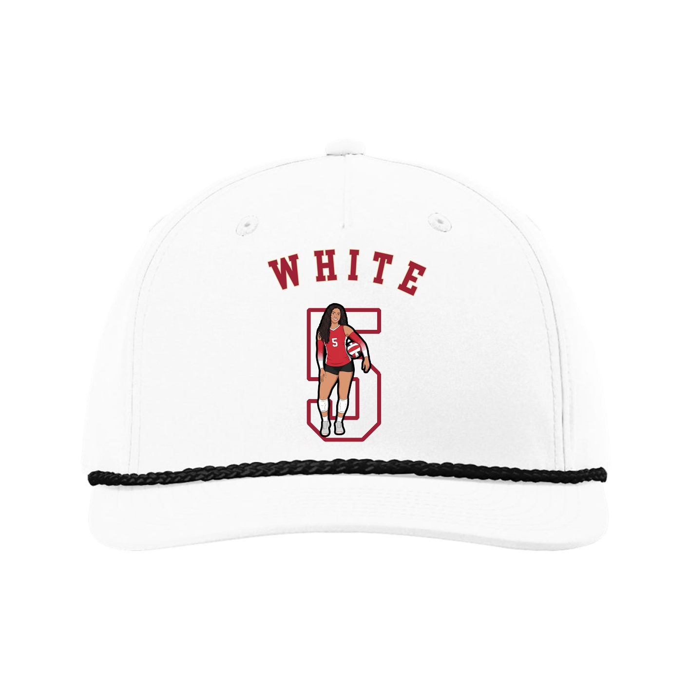 Five-Panel Classic Rope Cap — Shirsey Arch in White