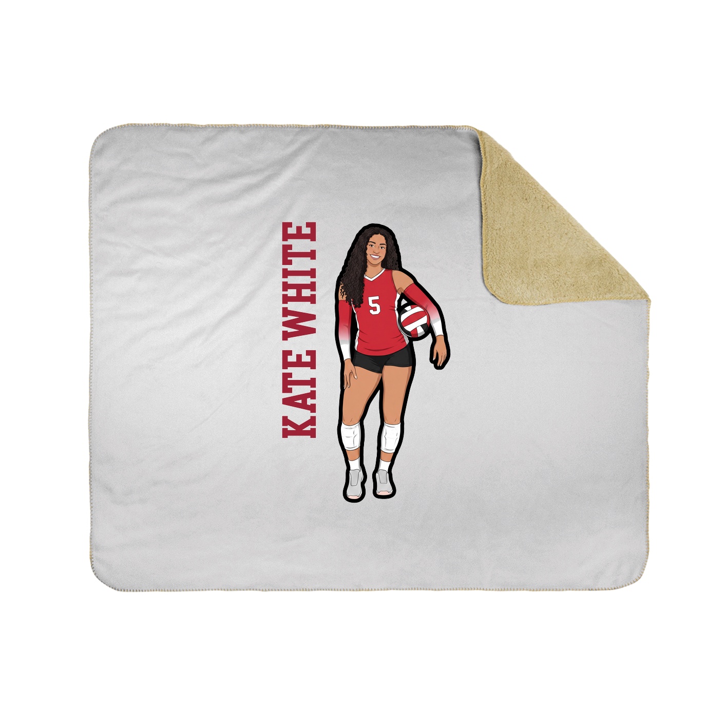 Throw Blanket — Name Vertical in White