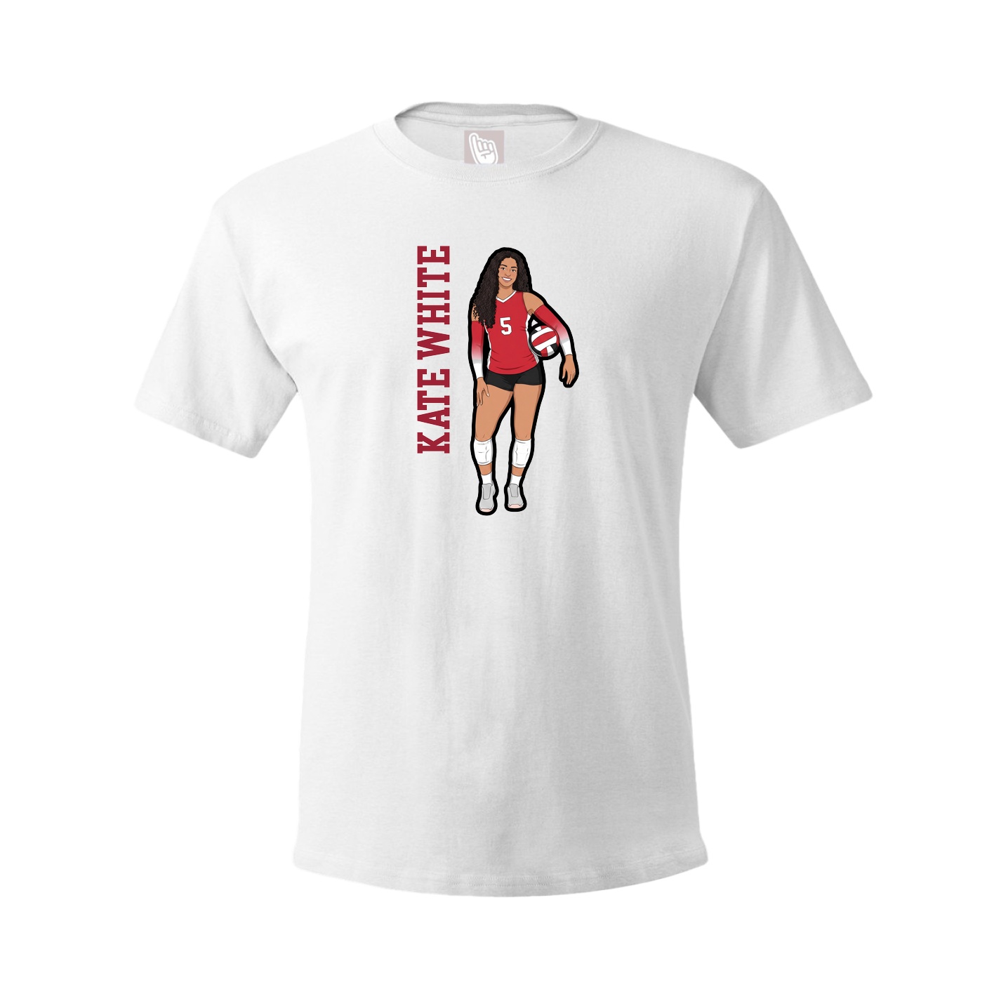 Tee — Name Vertical in White