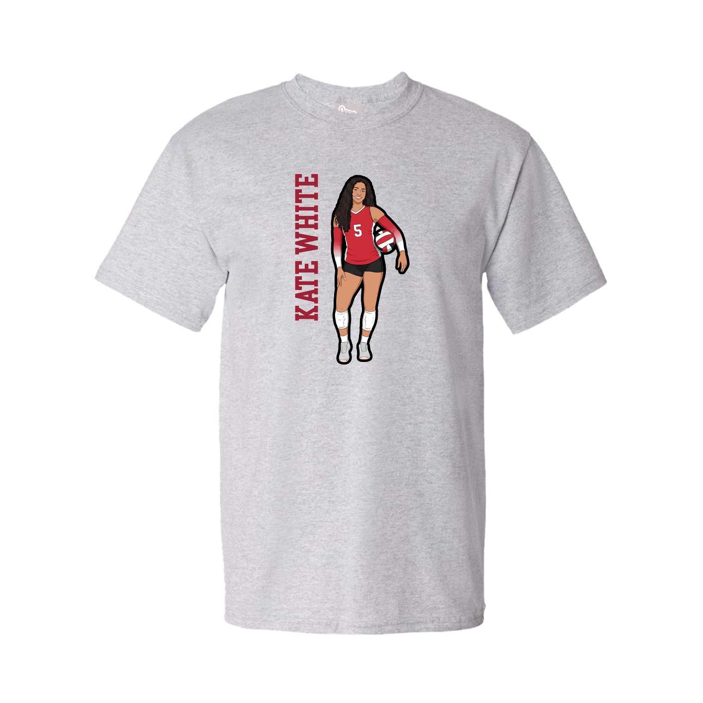 Youth Tee — Name Vertical in Grey