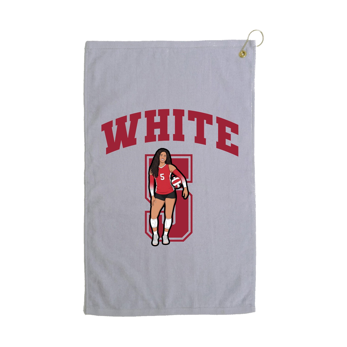 Golf Towel — Number in Grey