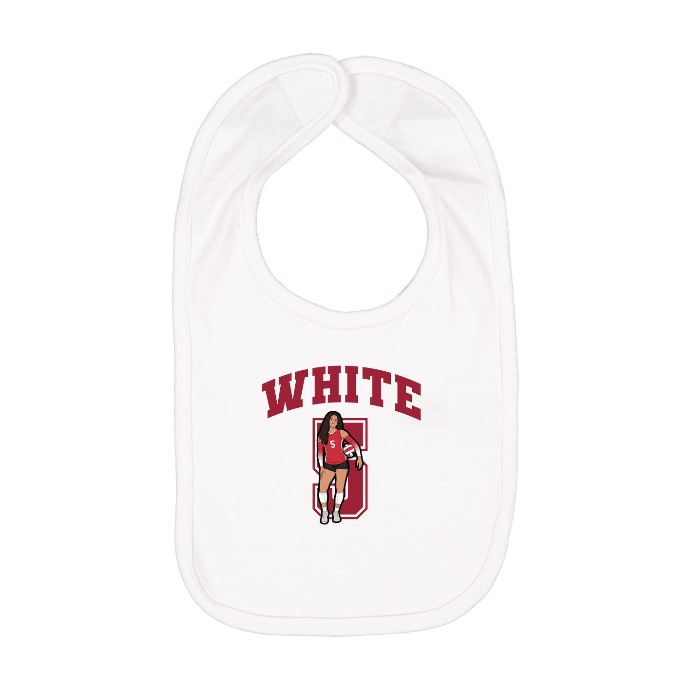 Infant Bib — Number in White