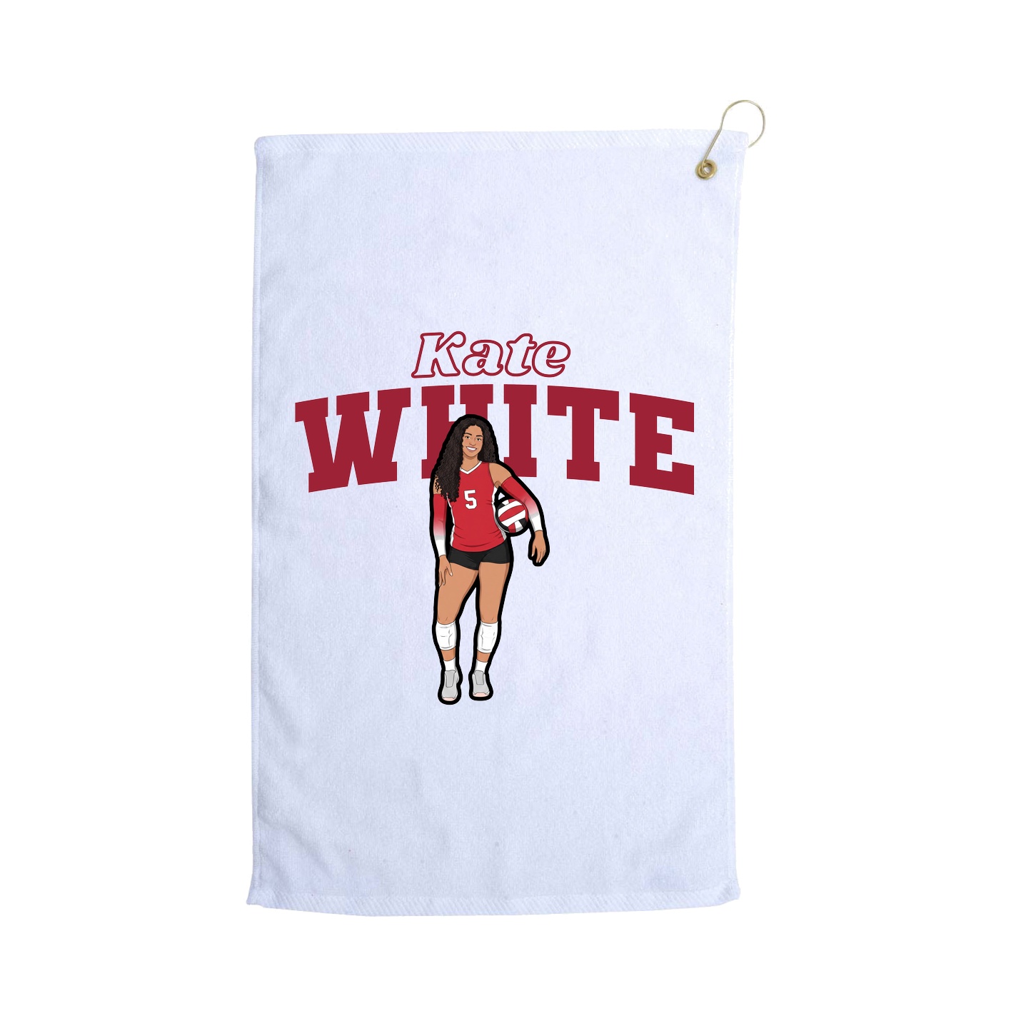 Golf Towel — Name Arch in White