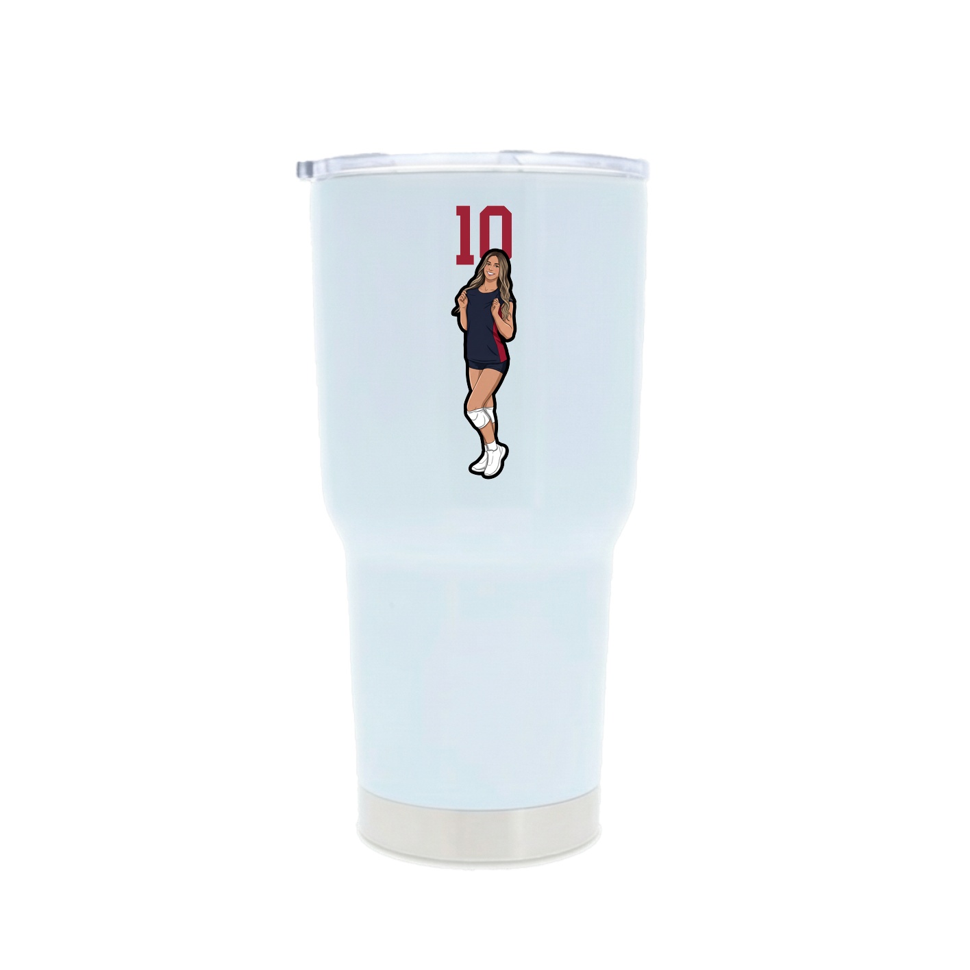 30oz Stainless Steel Tumbler — Number Top in White