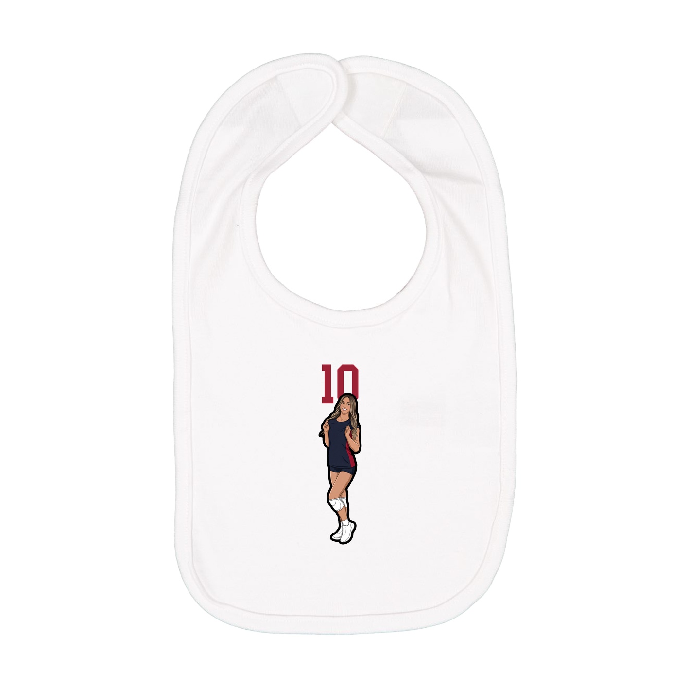 Infant Bib — Number Top in White