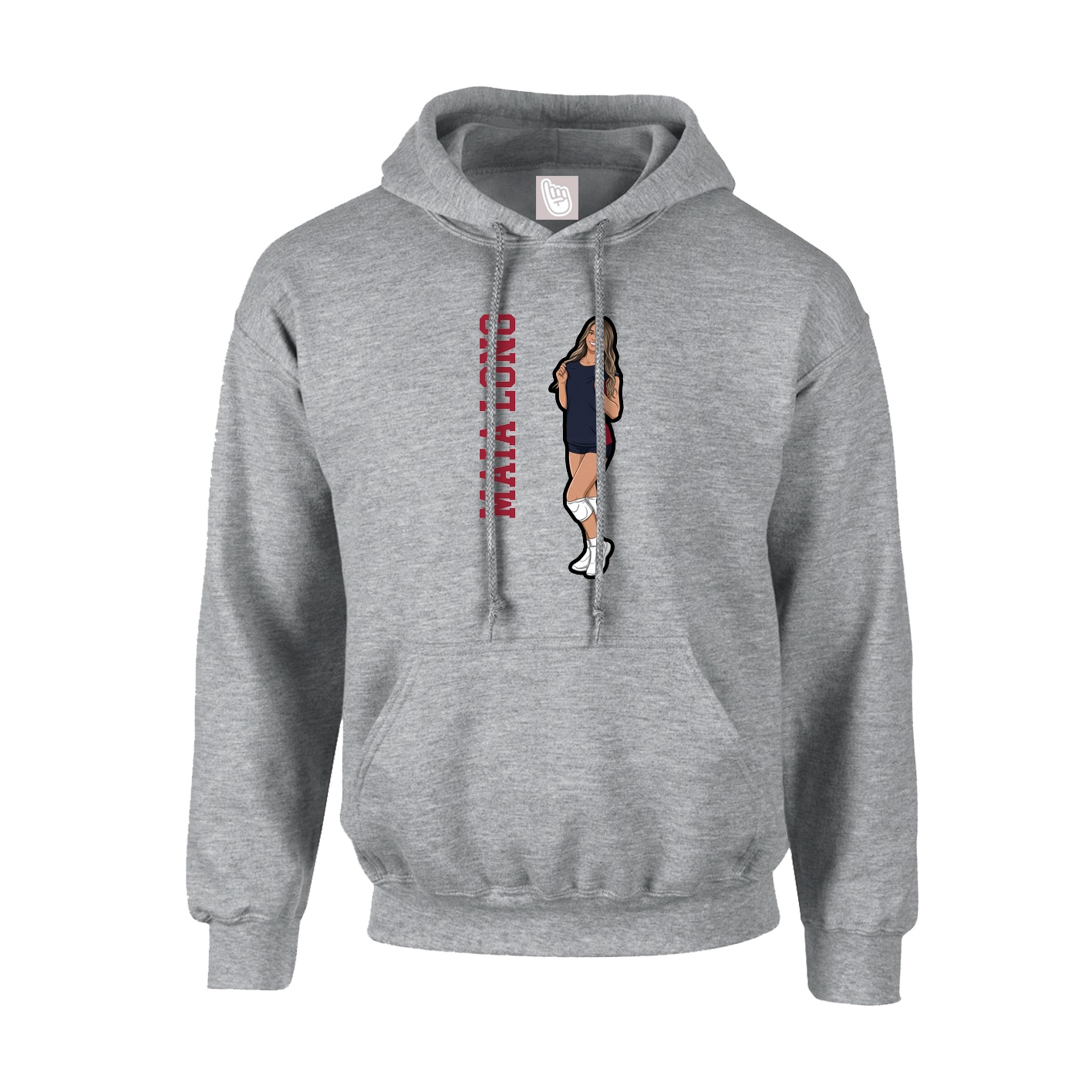 Youth Hoodie — Name Vertical in Grey