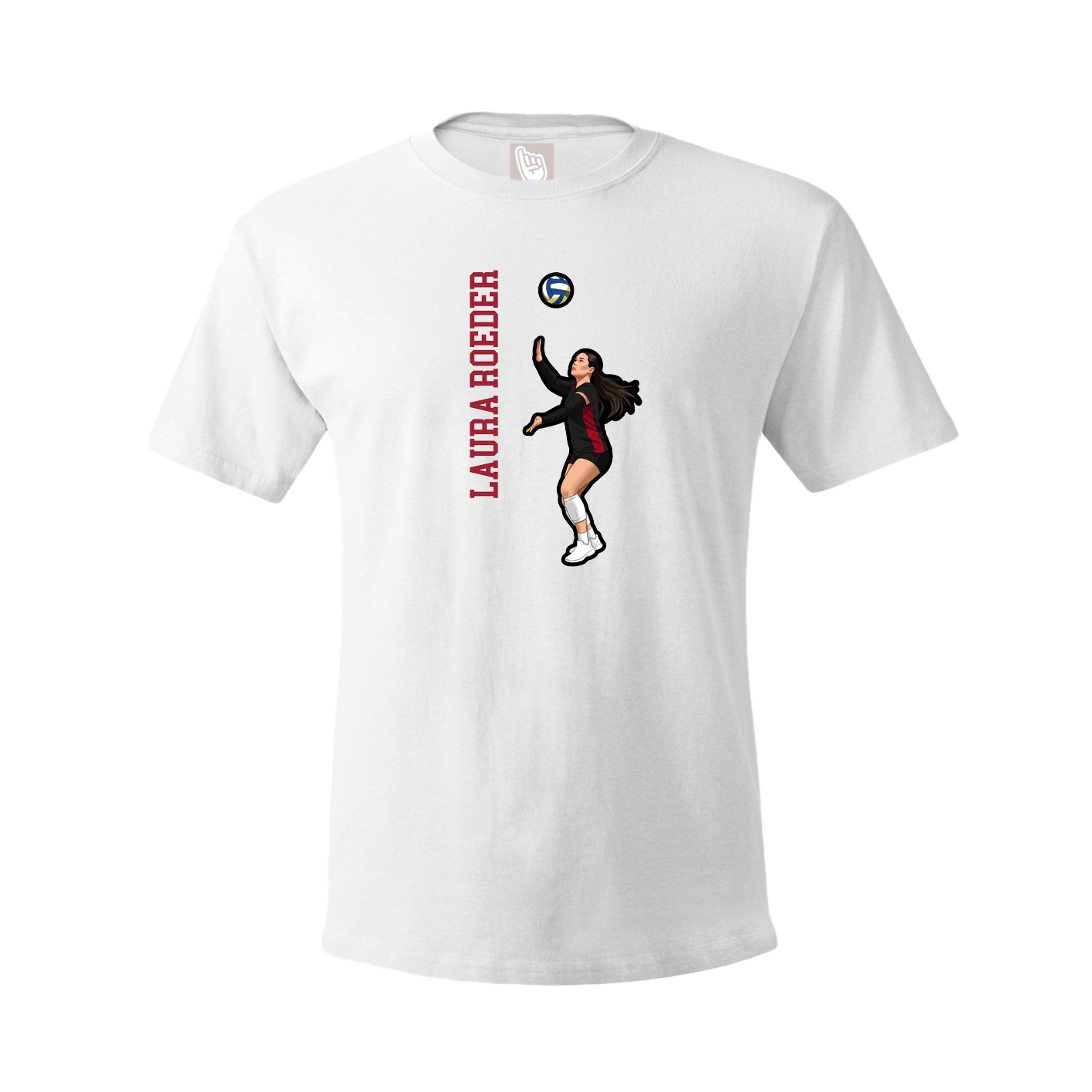 Youth Tee — Name Vertical in White