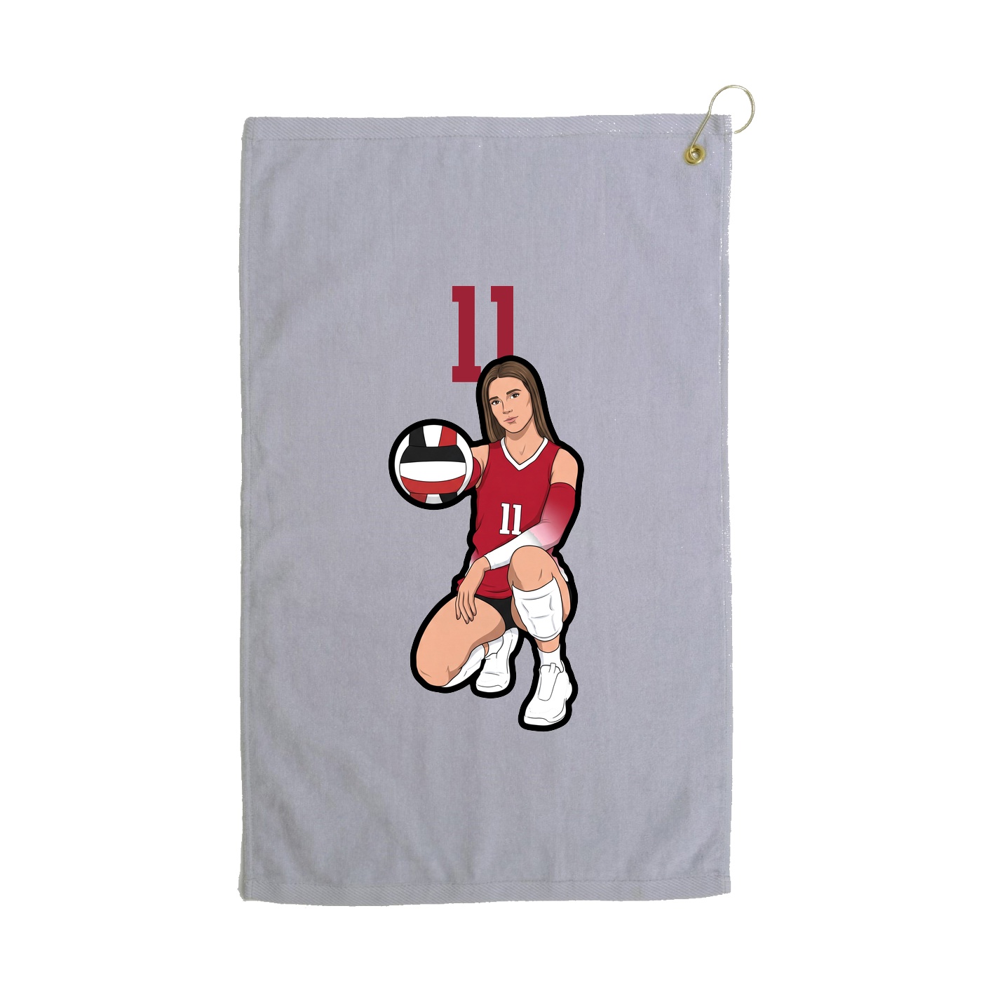 Golf Towel — Number Top in Grey
