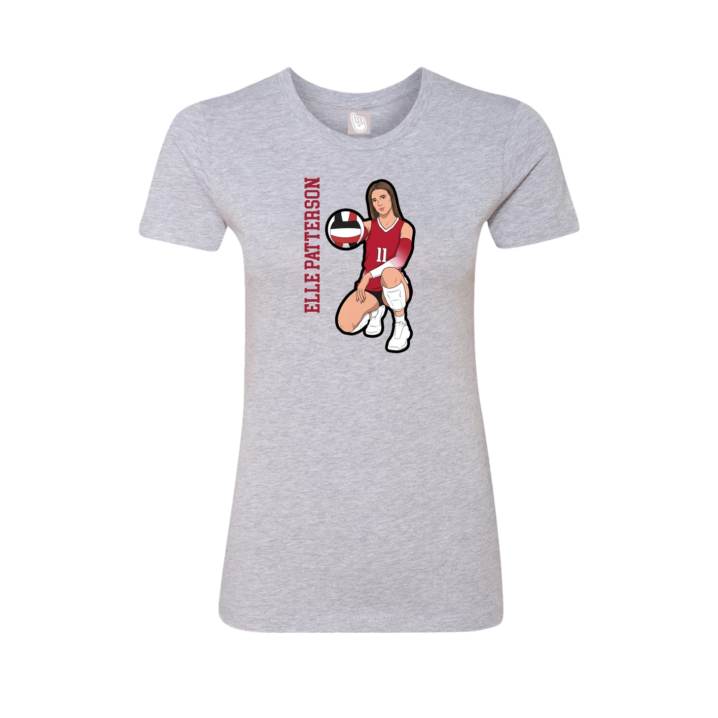 Womens Tee — Name Vertical in Grey