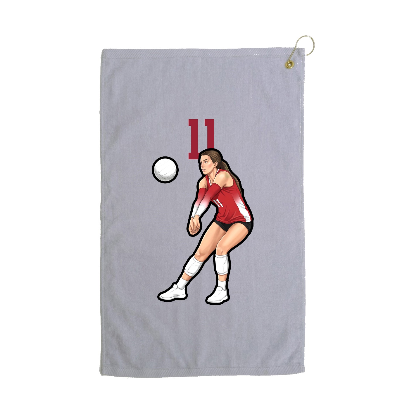 Golf Towel — Number Top in Grey
