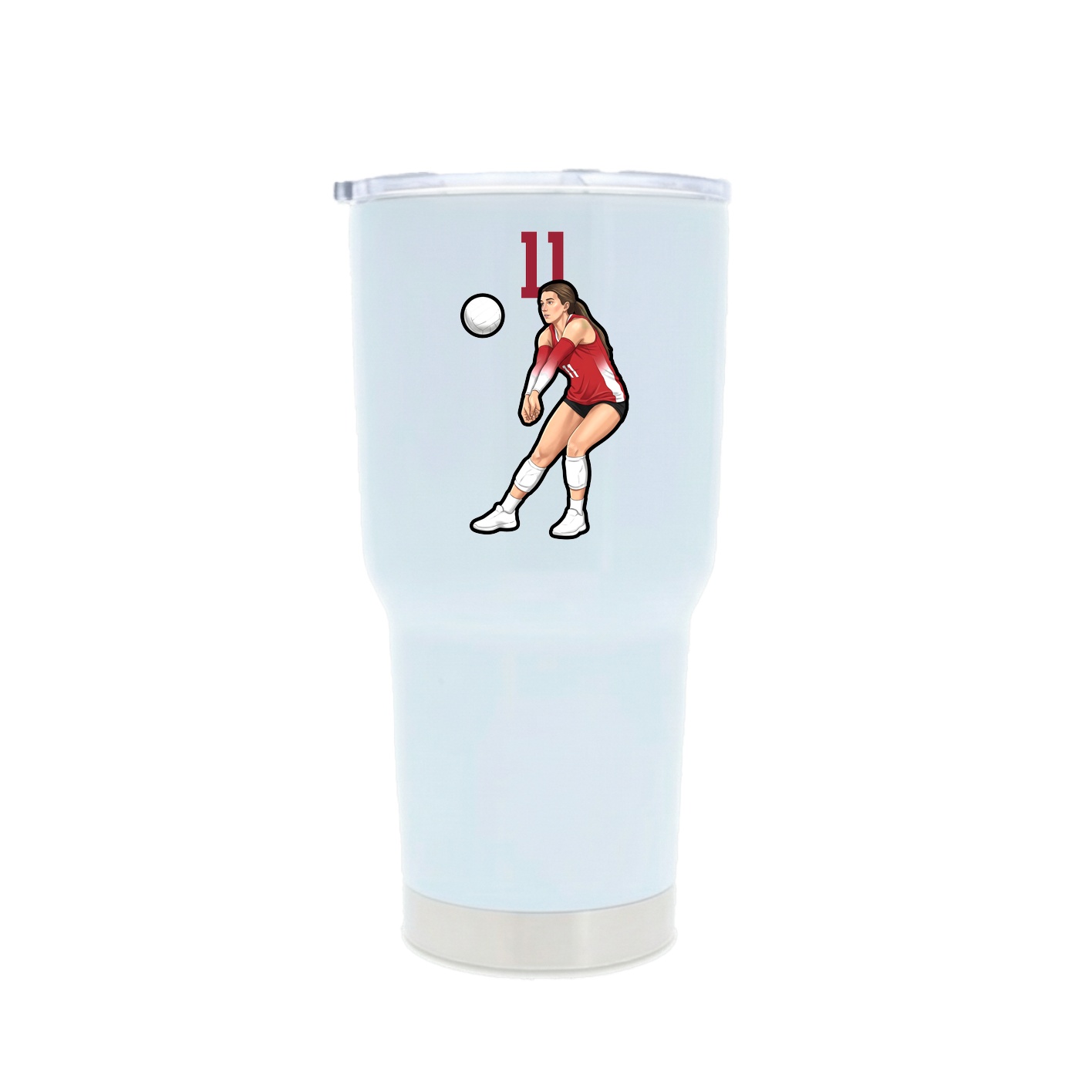 30oz Stainless Steel Tumbler — Number Top in White