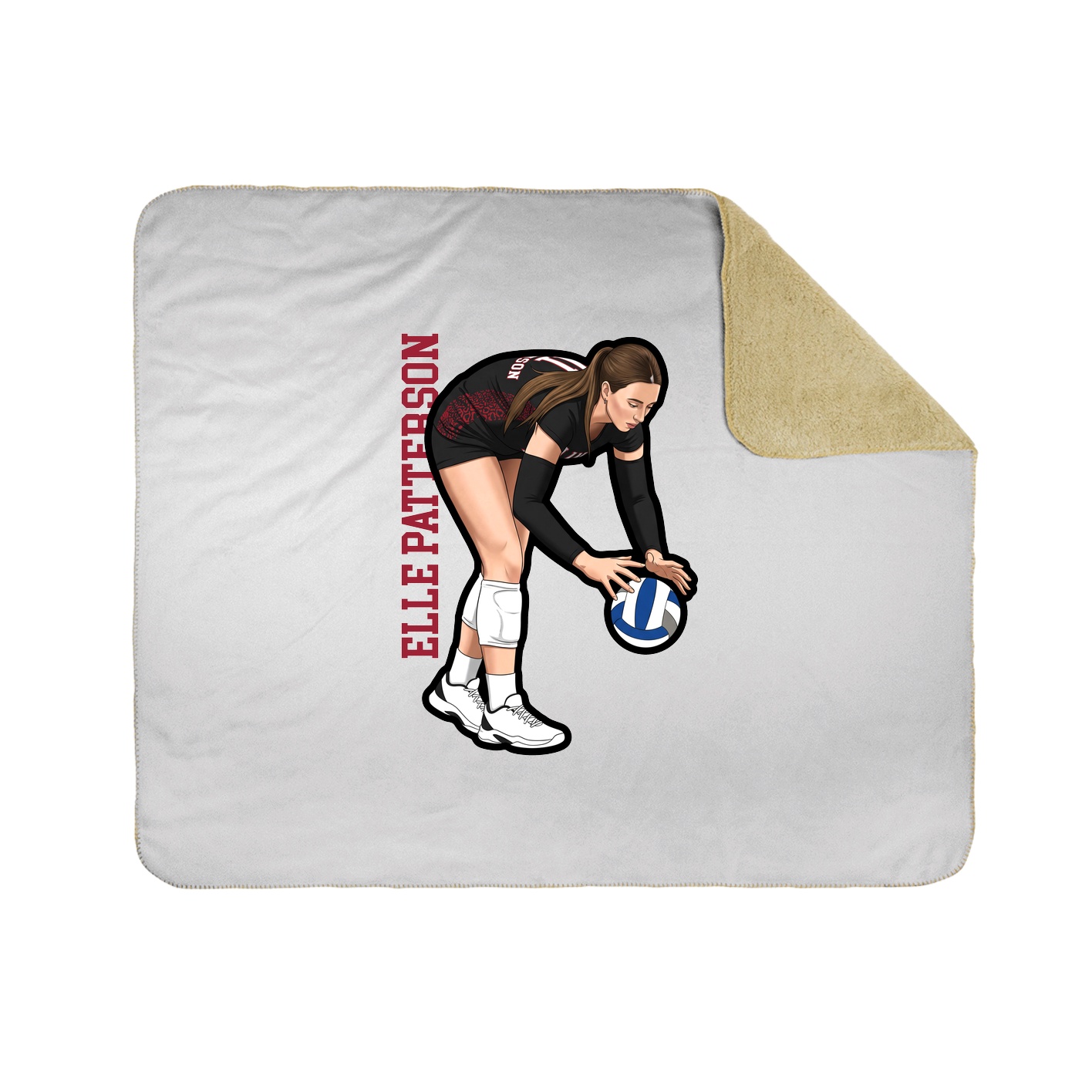 Throw Blanket — Name Vertical in White