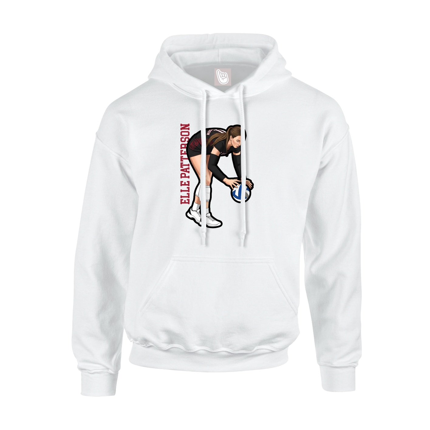 Hoodie — Name Vertical in White