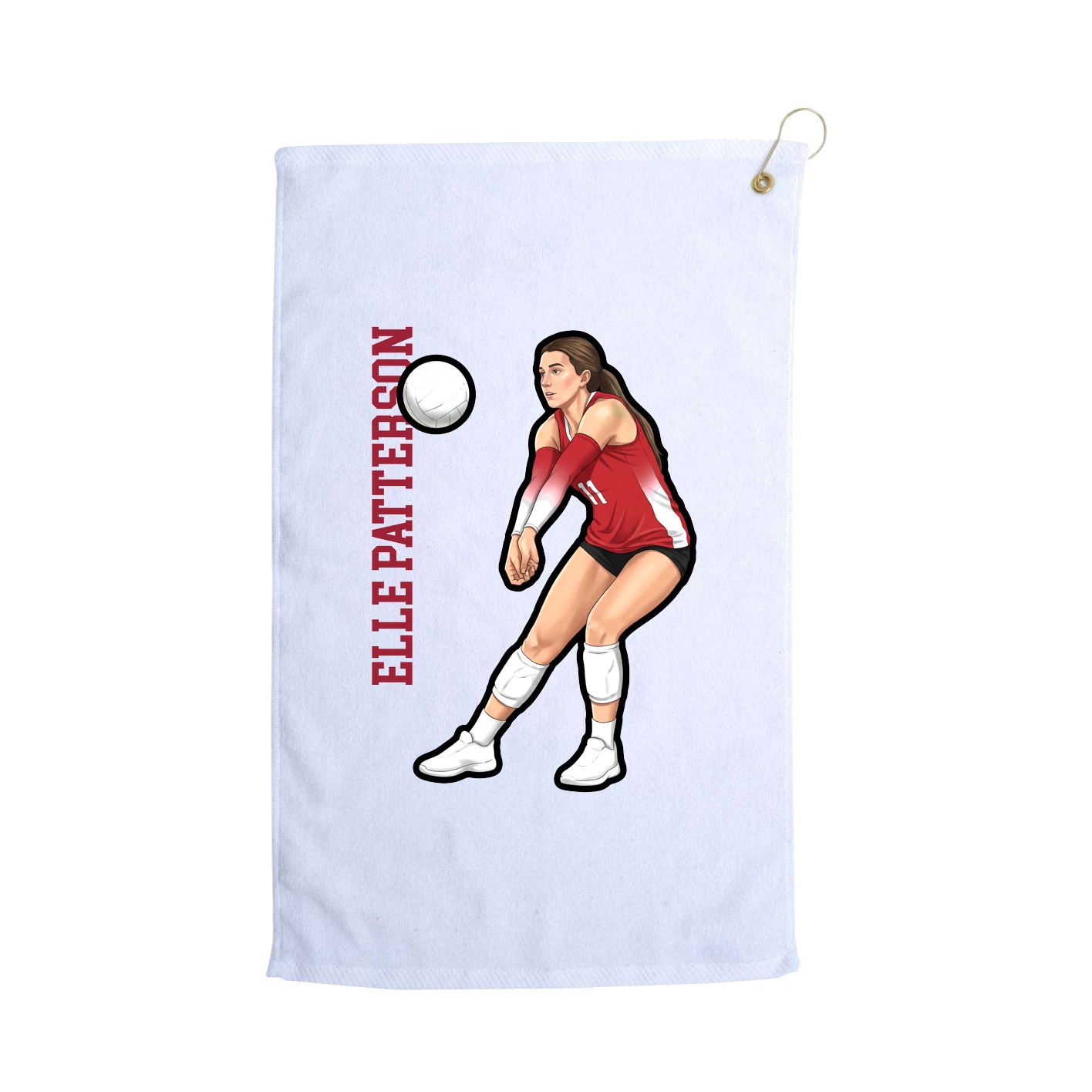 Golf Towel — Name Vertical in White