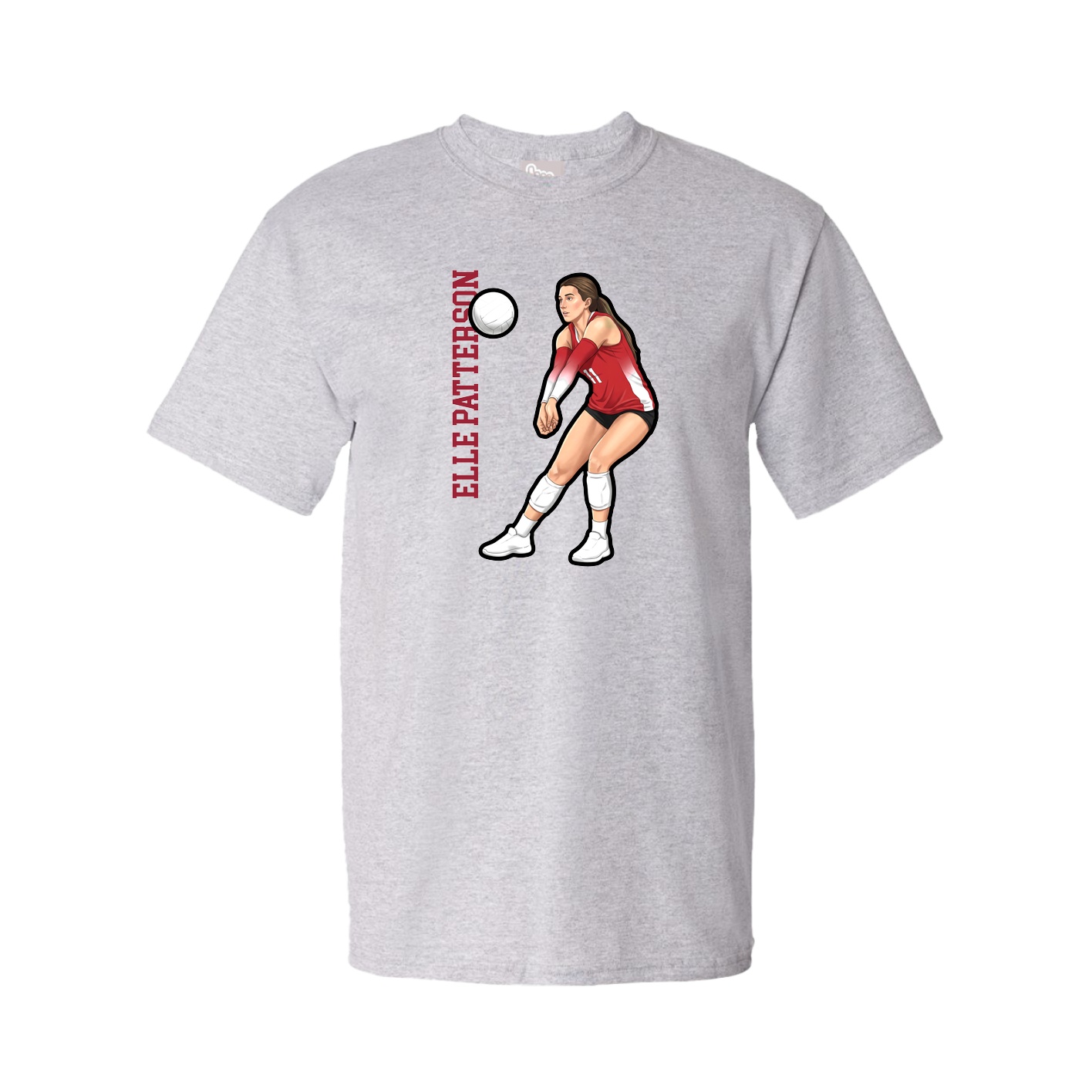 Tee — Name Vertical in Grey