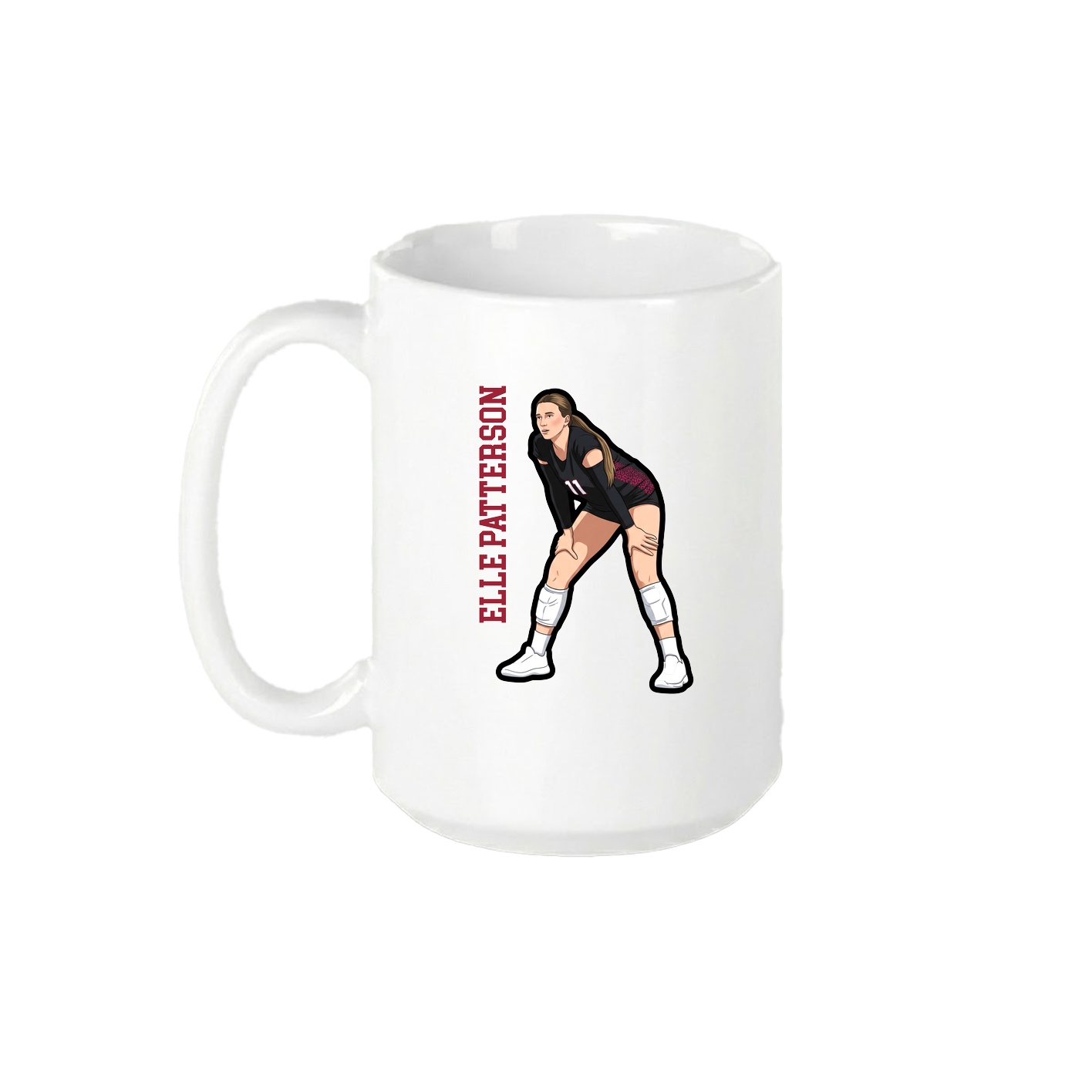 15oz Coffee Mug — Name Vertical in White