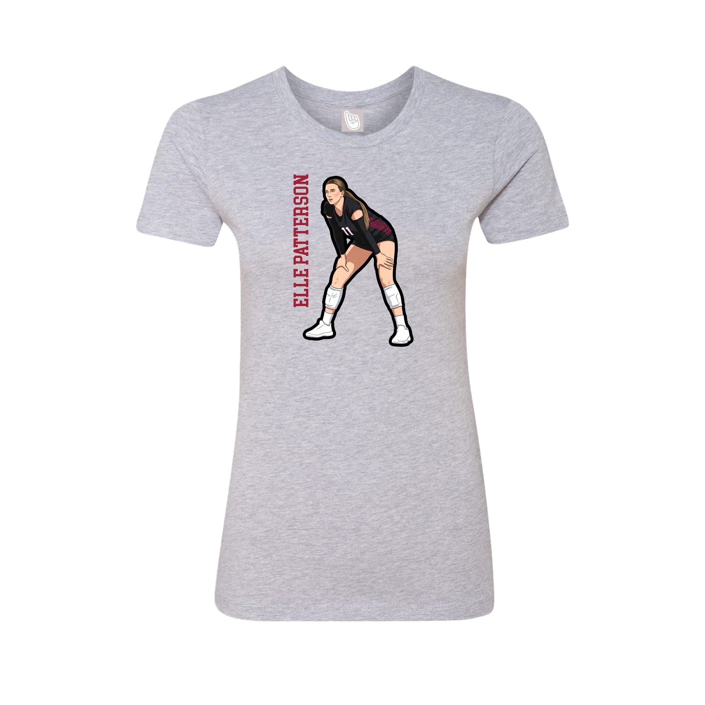 Womens Tee — Name Vertical in Grey