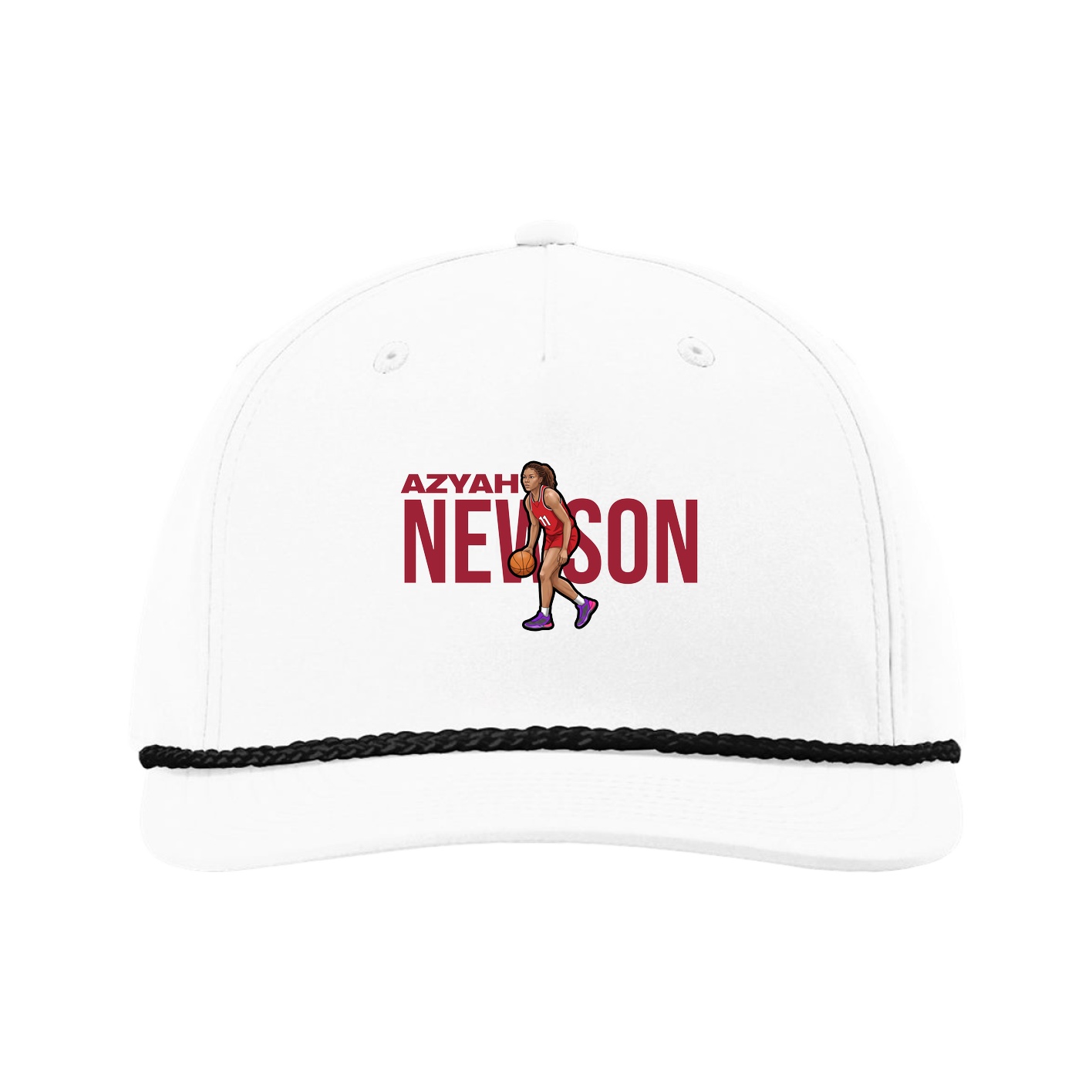 Five-Panel Classic Rope Cap — Player Name in White