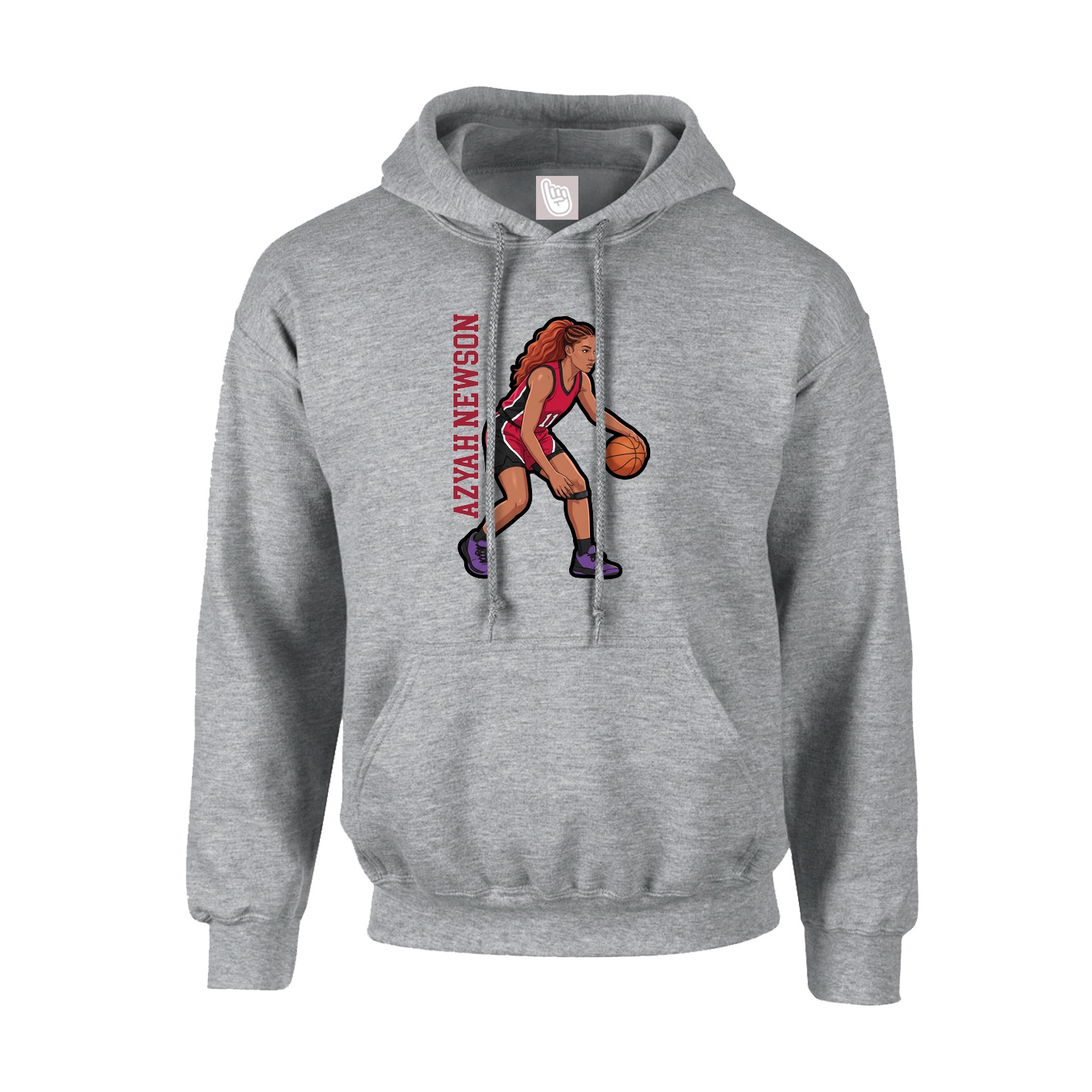 Hoodie — Name Vertical in Grey