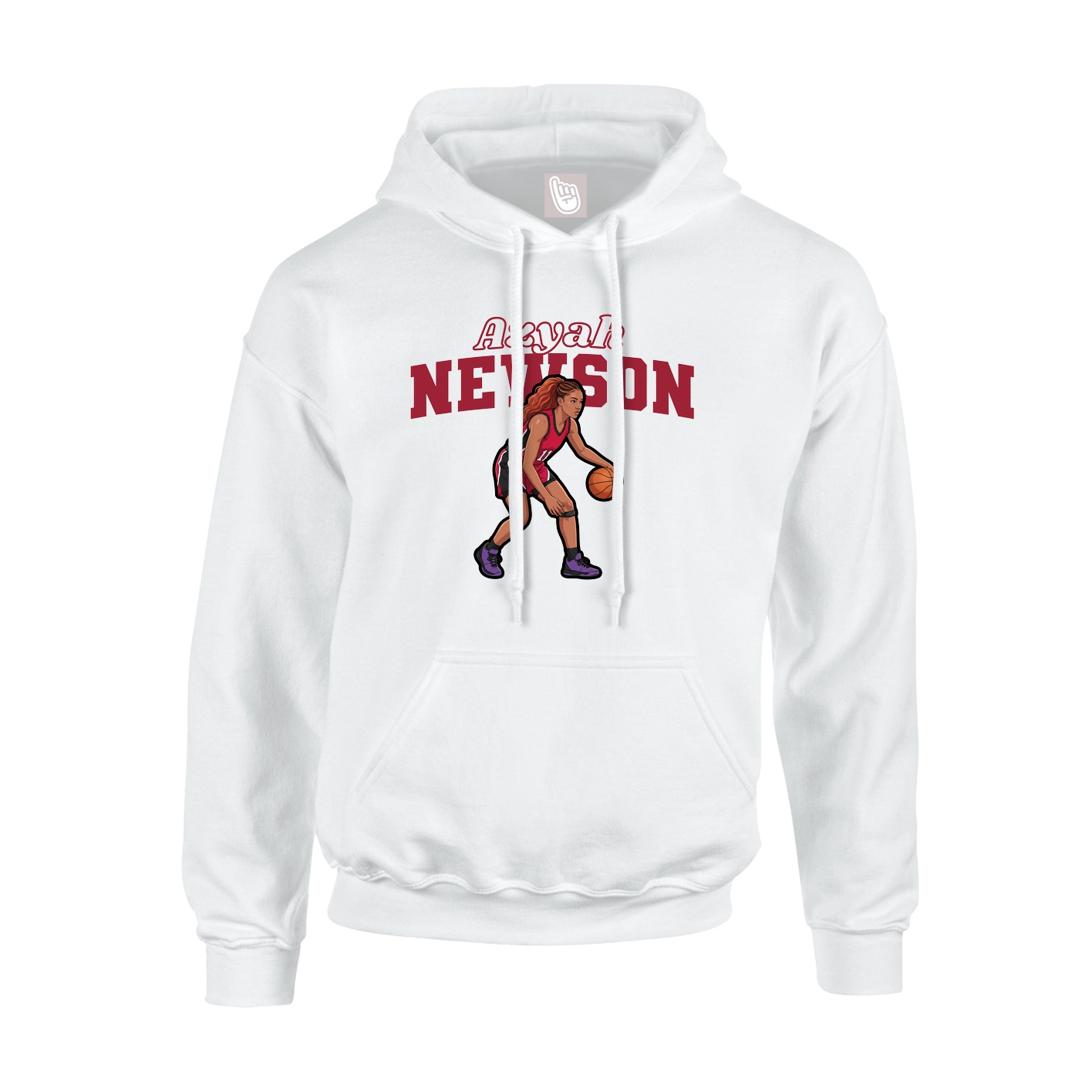 Youth Hoodie — Name Arch in White