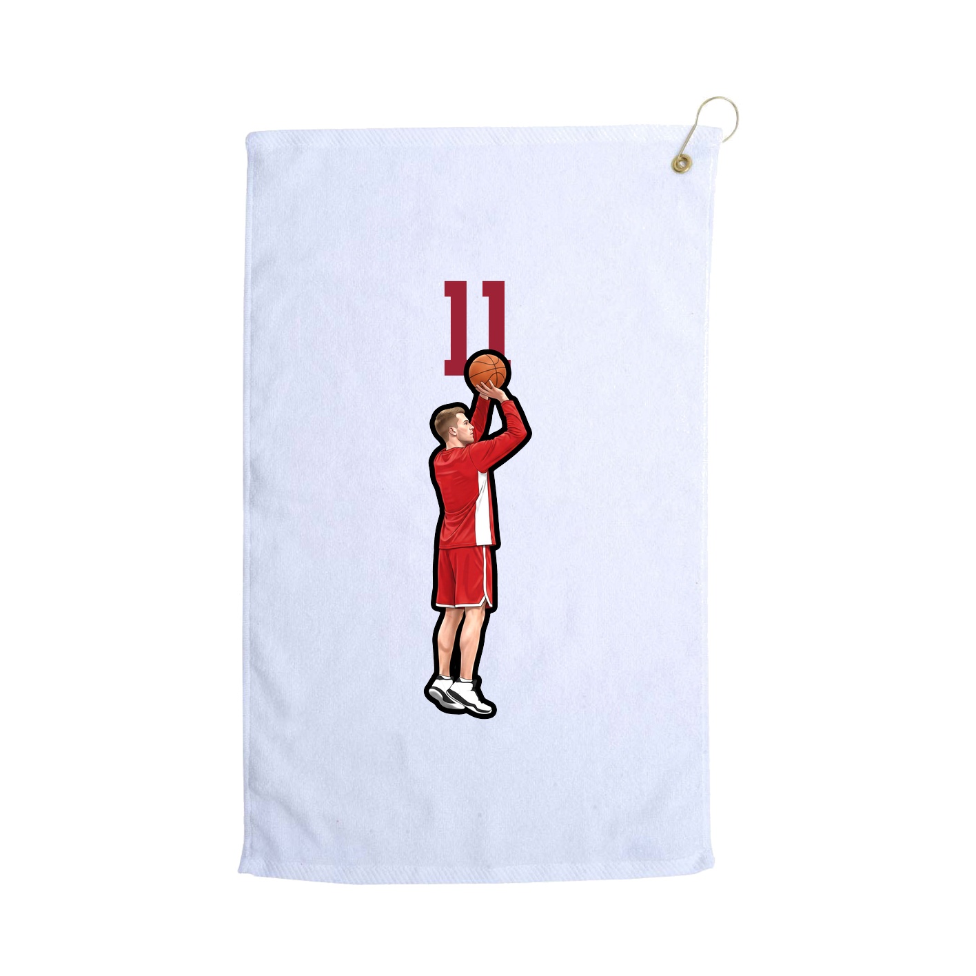 Golf Towel — Number Top in White