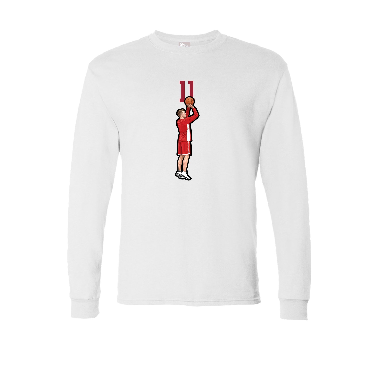 Long Sleeve Tee — Number Top in White