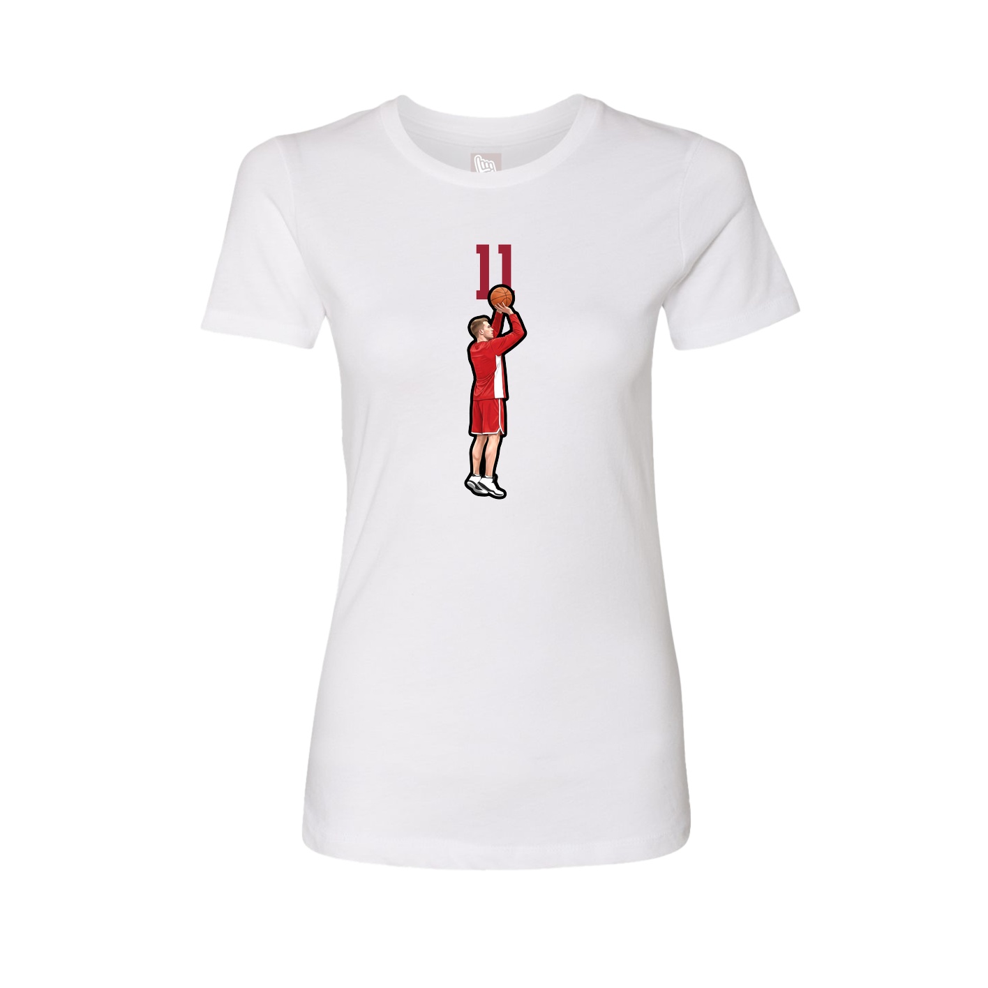 Fitted Women's Tee — Number Top in White