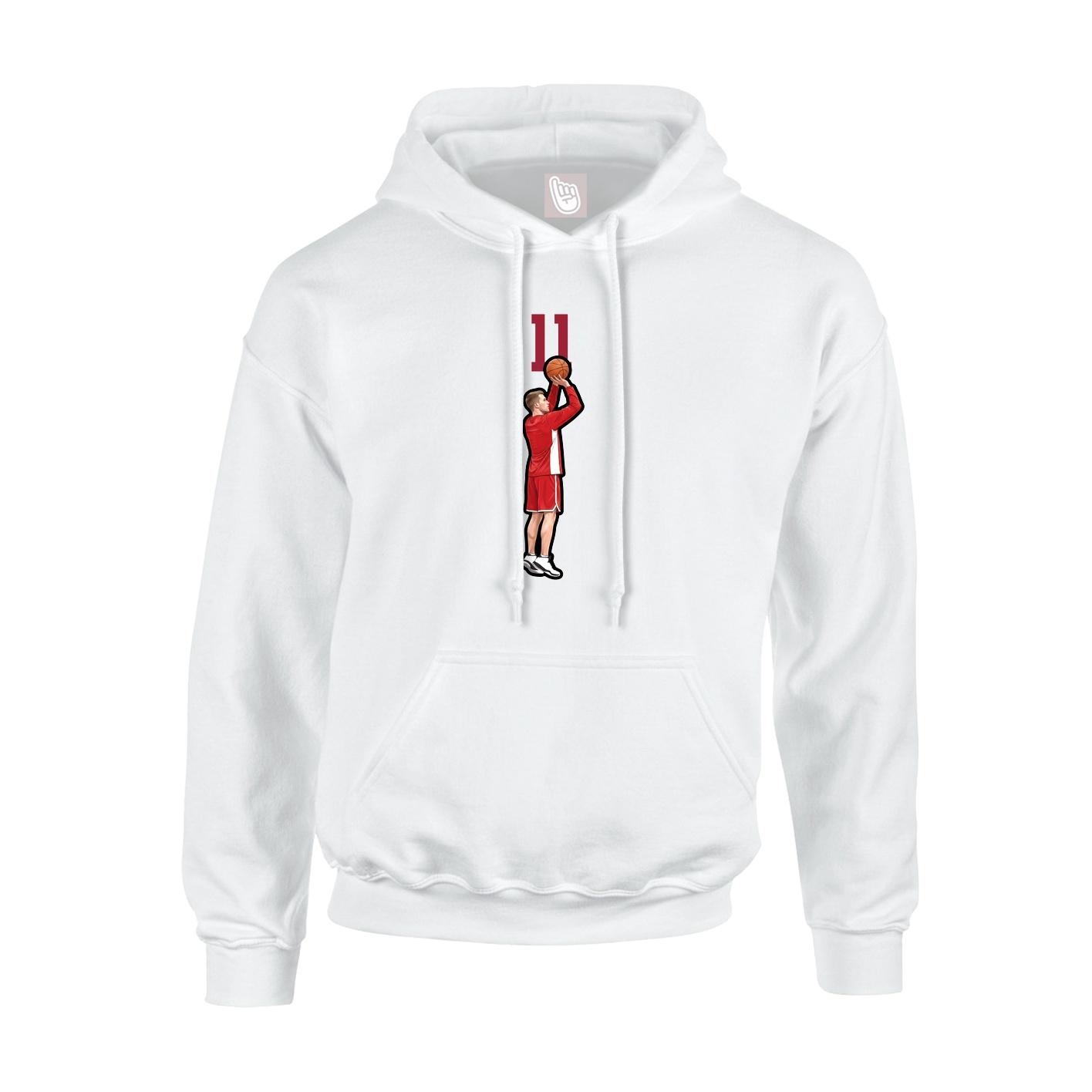 Youth Hoodie — Number Top in White