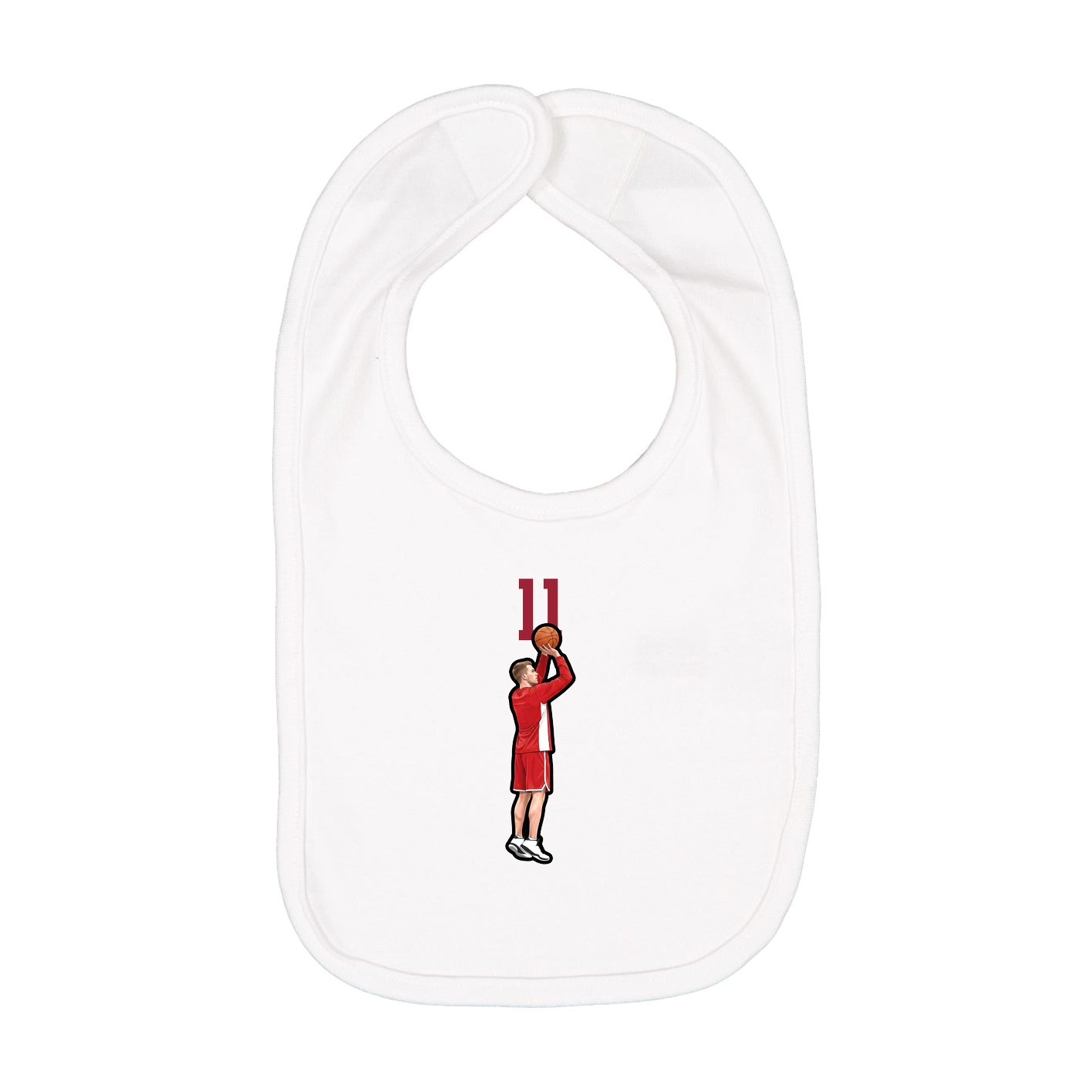 Infant Bib — Number Top in White
