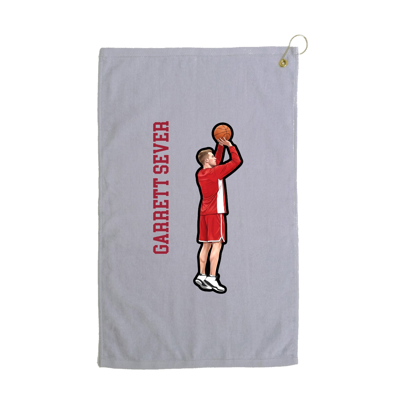 Golf Towel — Name Vertical in Grey