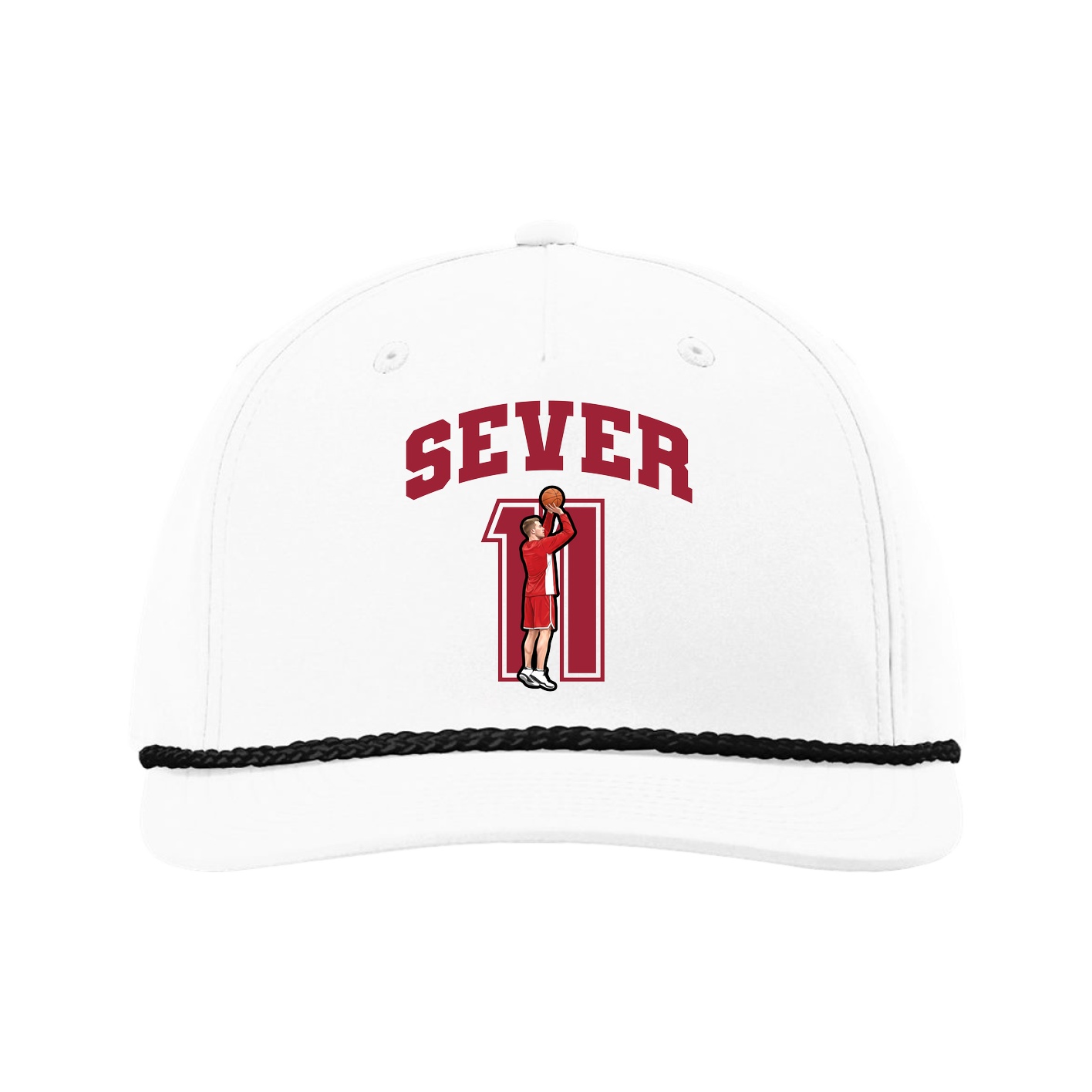 Five-Panel Classic Rope Cap — Number in White