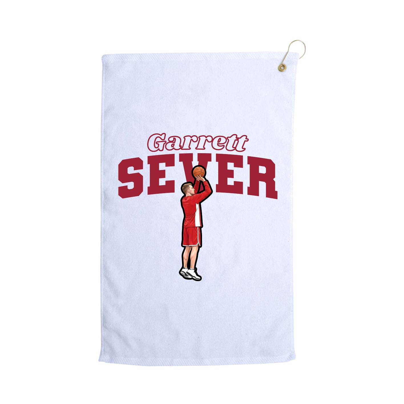 Golf Towel — Name Arch in White