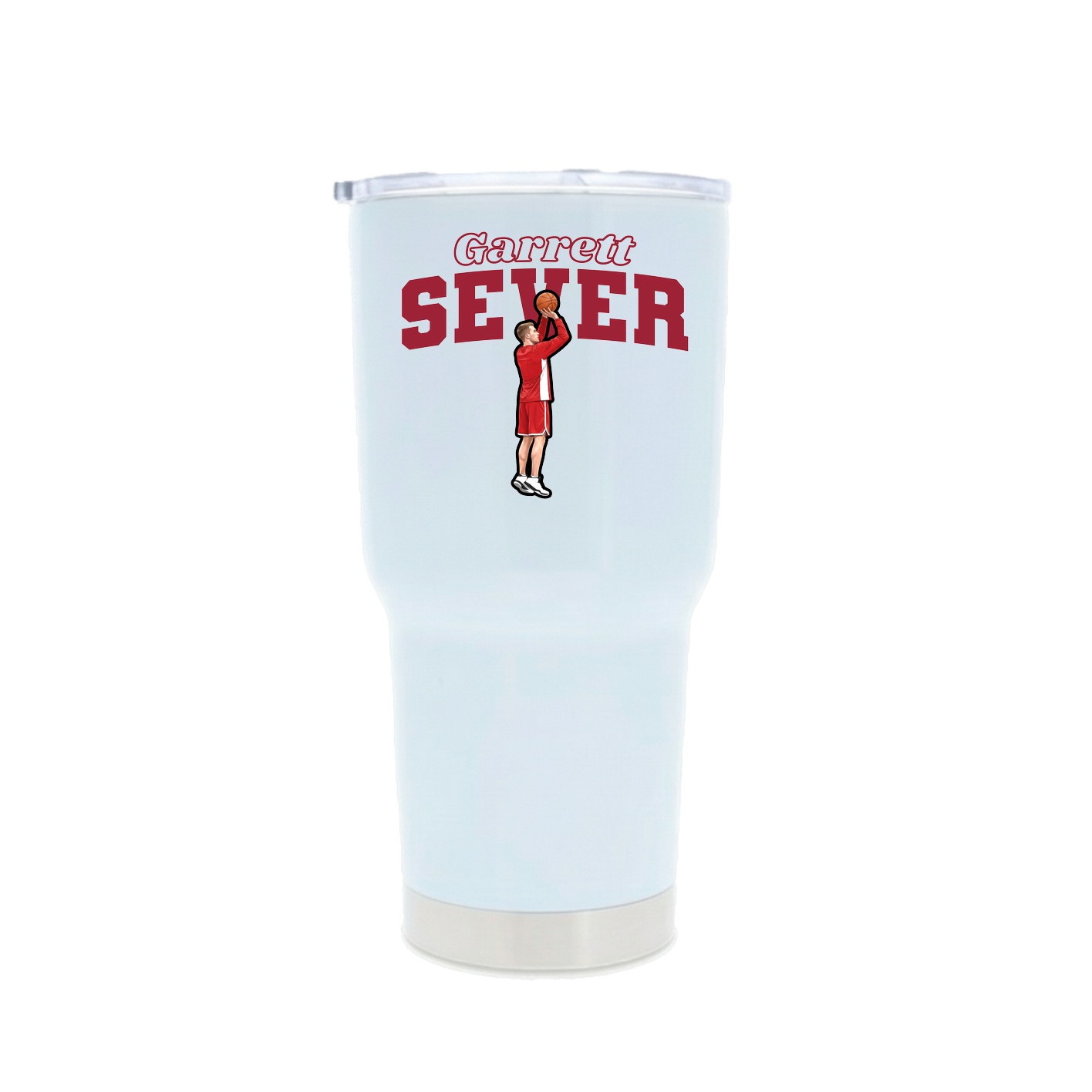 30oz Stainless Steel Tumbler — Name Arch in White