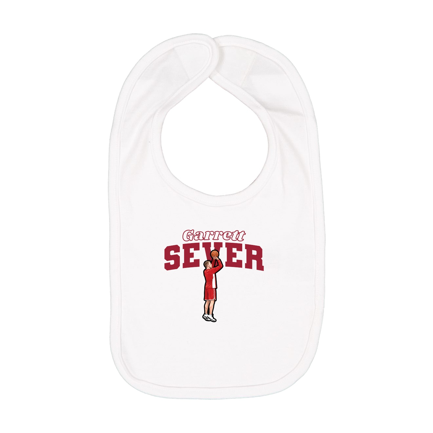 Infant Bib — Name Arch in White