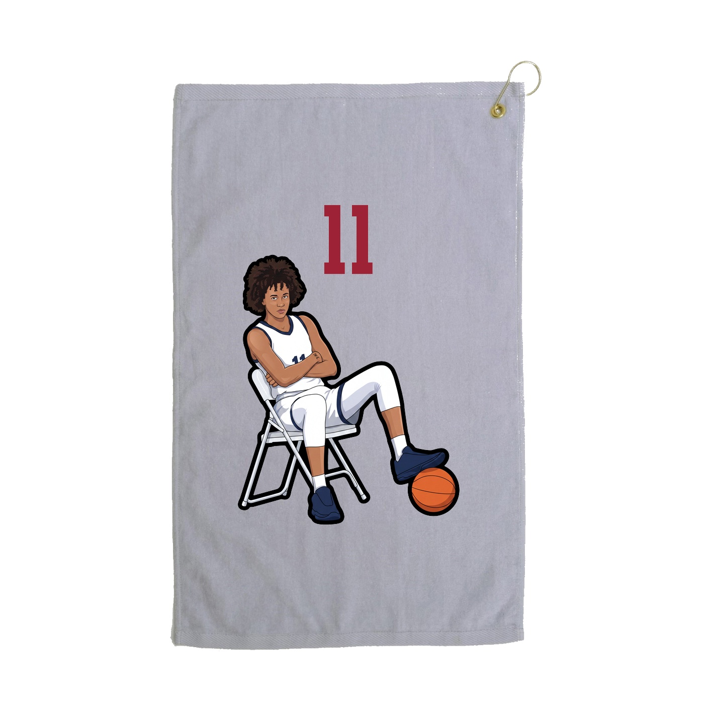 Golf Towel — Number Top in Grey