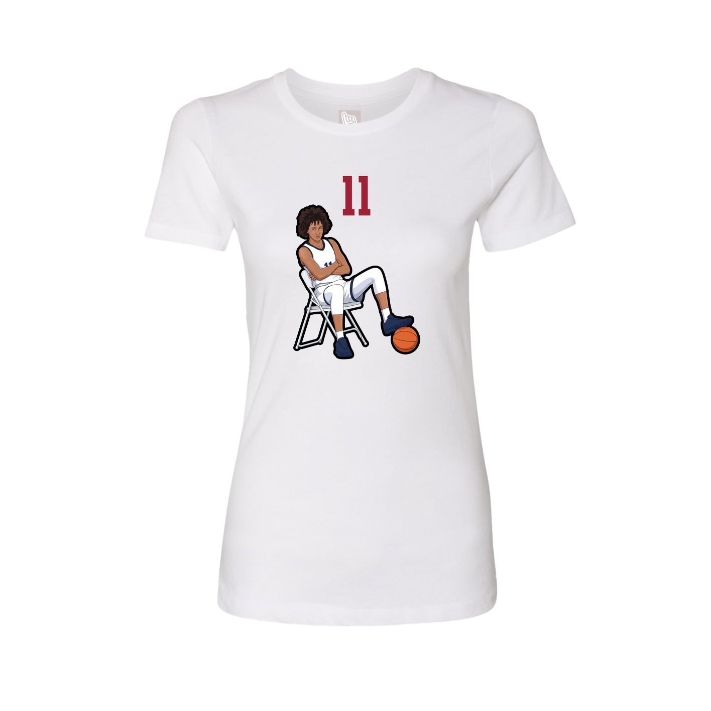 Fitted Women's Tee — Number Top in White