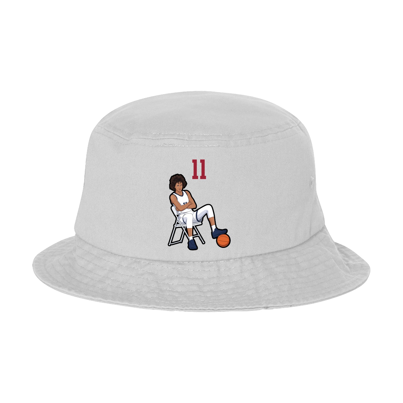 Bucket Cap — Number Top in White