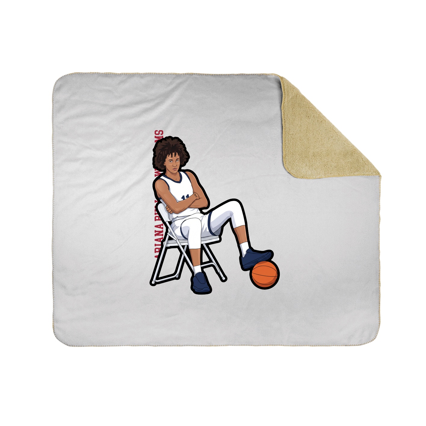 Throw Blanket — Name Vertical in White