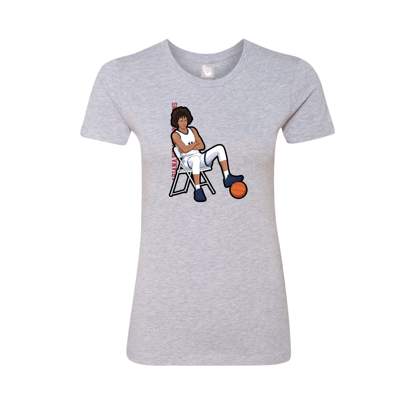 Fitted Women's Tee — Name Vertical in Grey