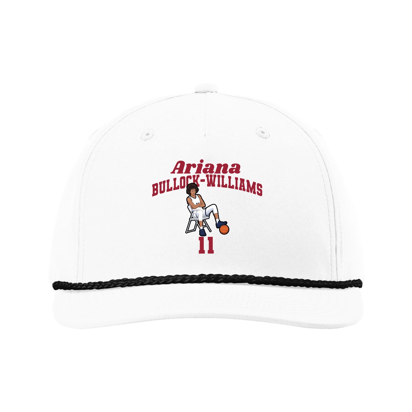 Five-Panel Classic Rope Cap — Signature Arch in White