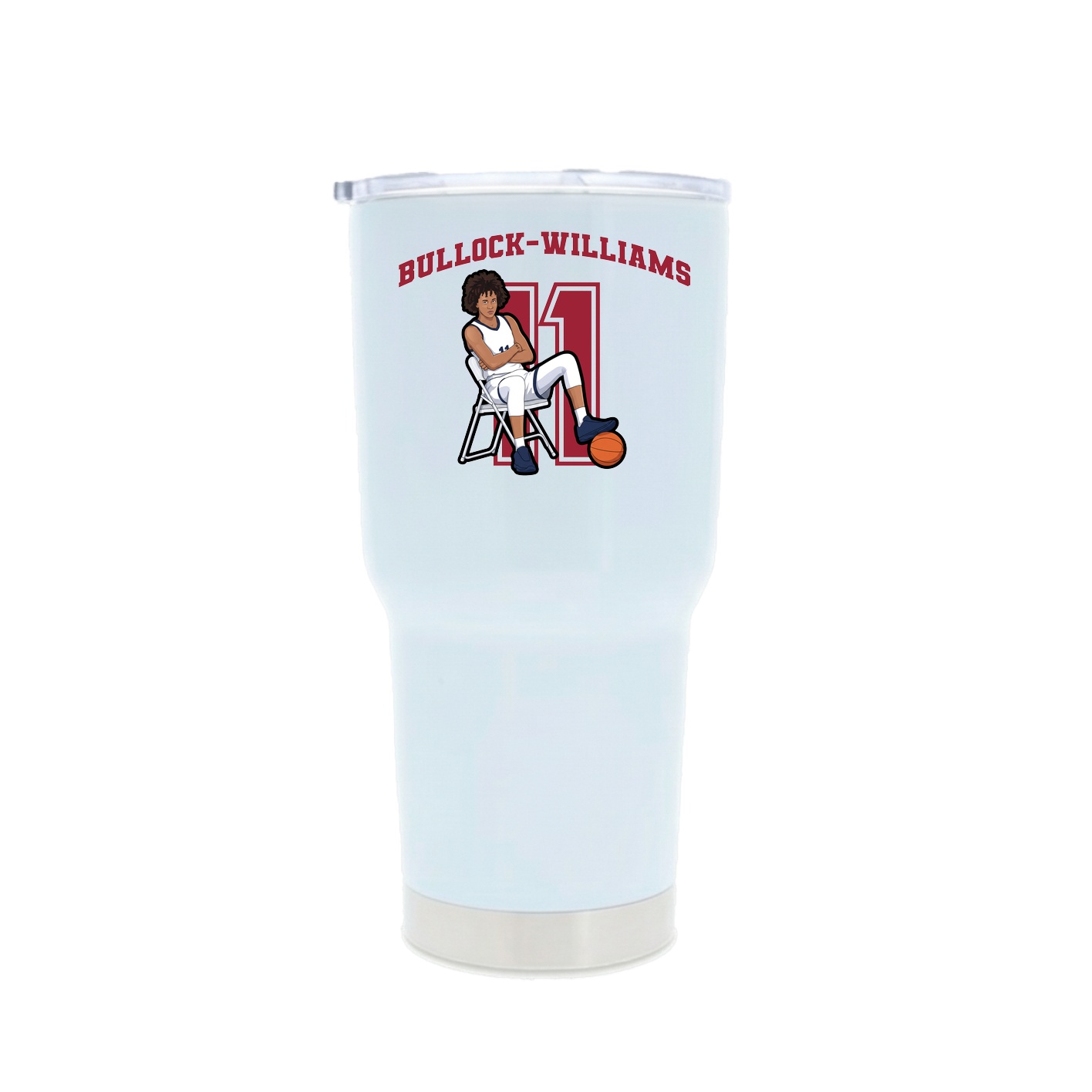 30oz Stainless Steel Tumbler — Number in White