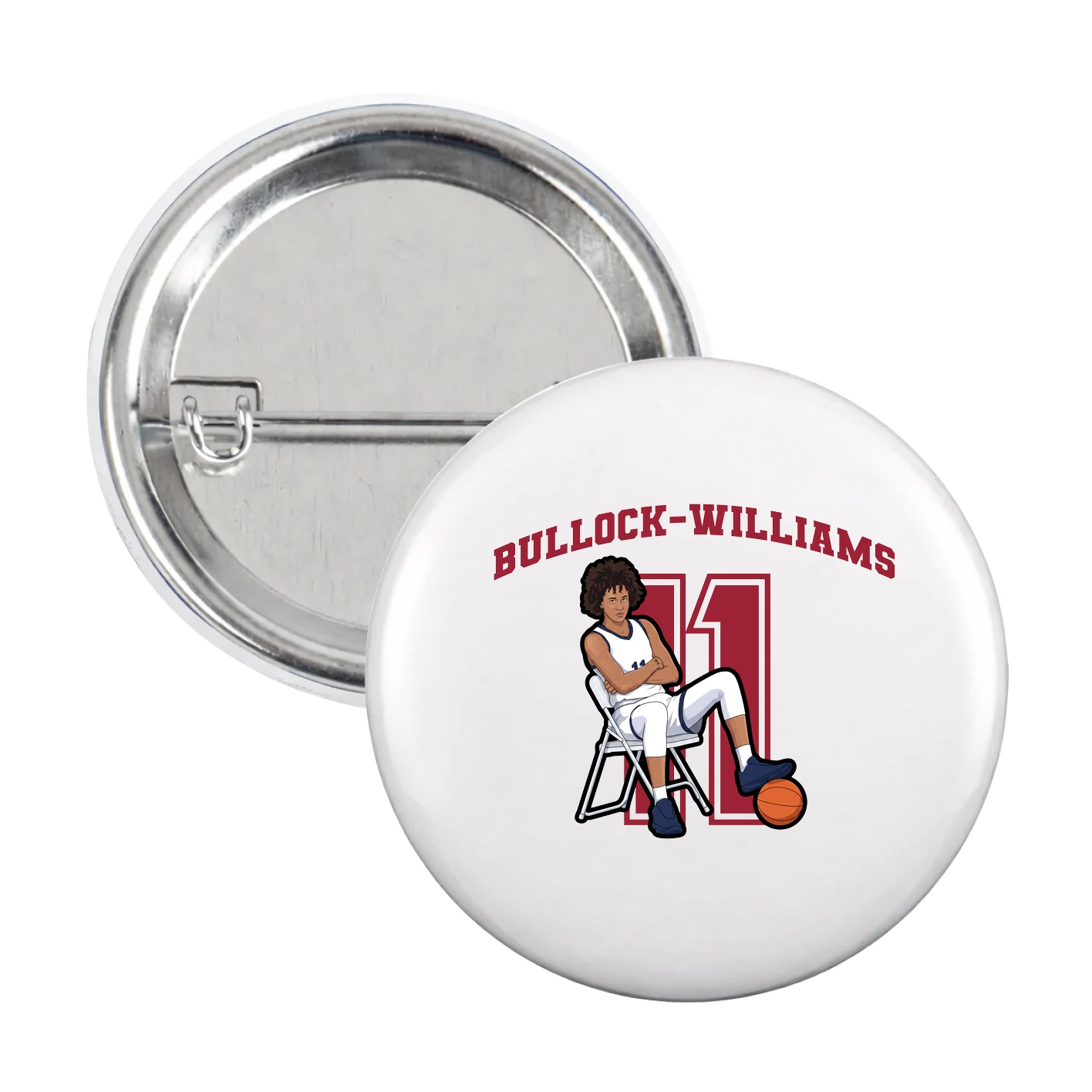 Game Day Button — Number in White