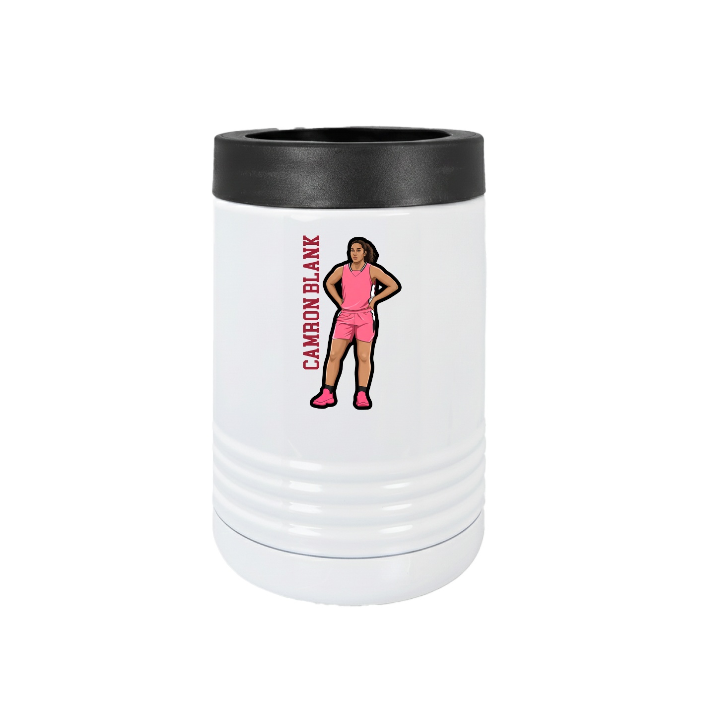 Beverage Holder — Name Vertical in White