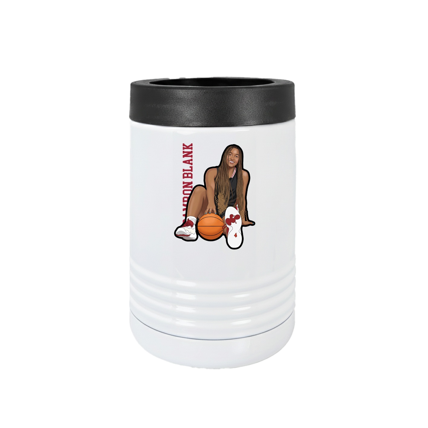 Beverage Holder — Name Vertical in White