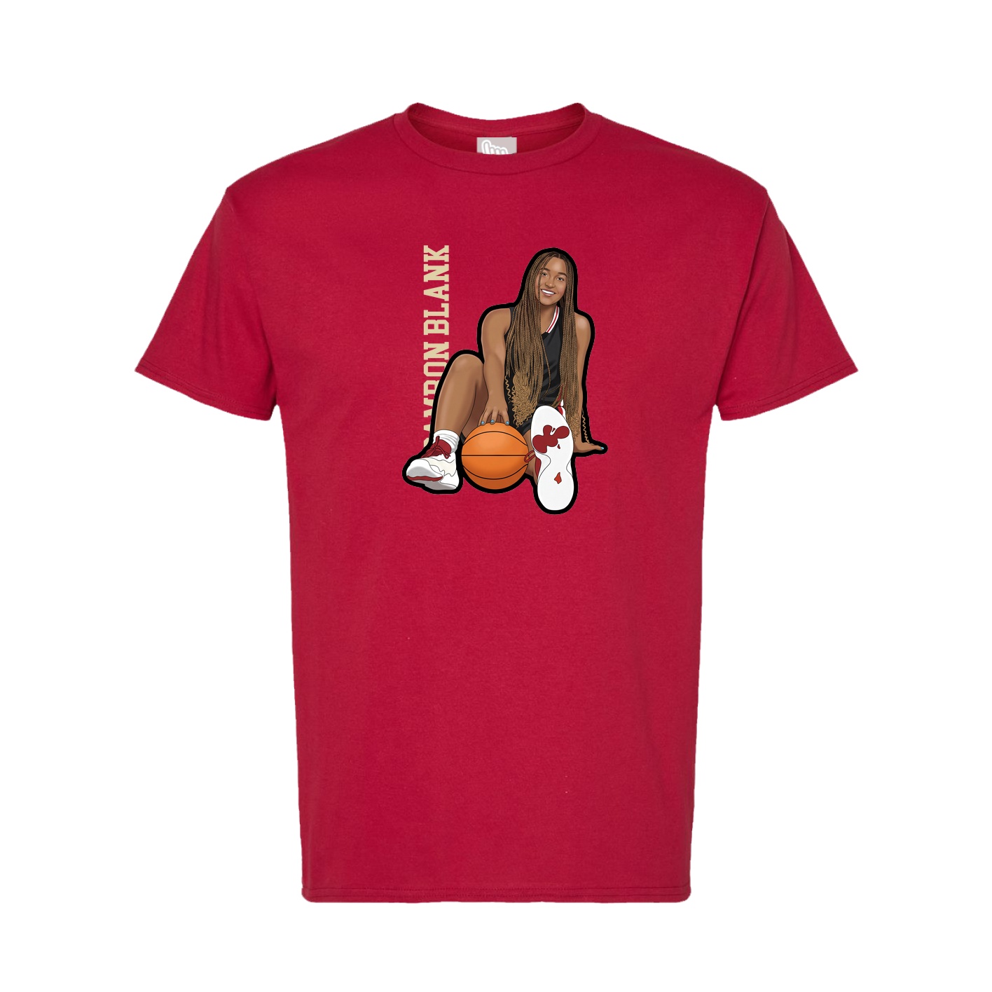 Tee — Name Vertical in Crimson