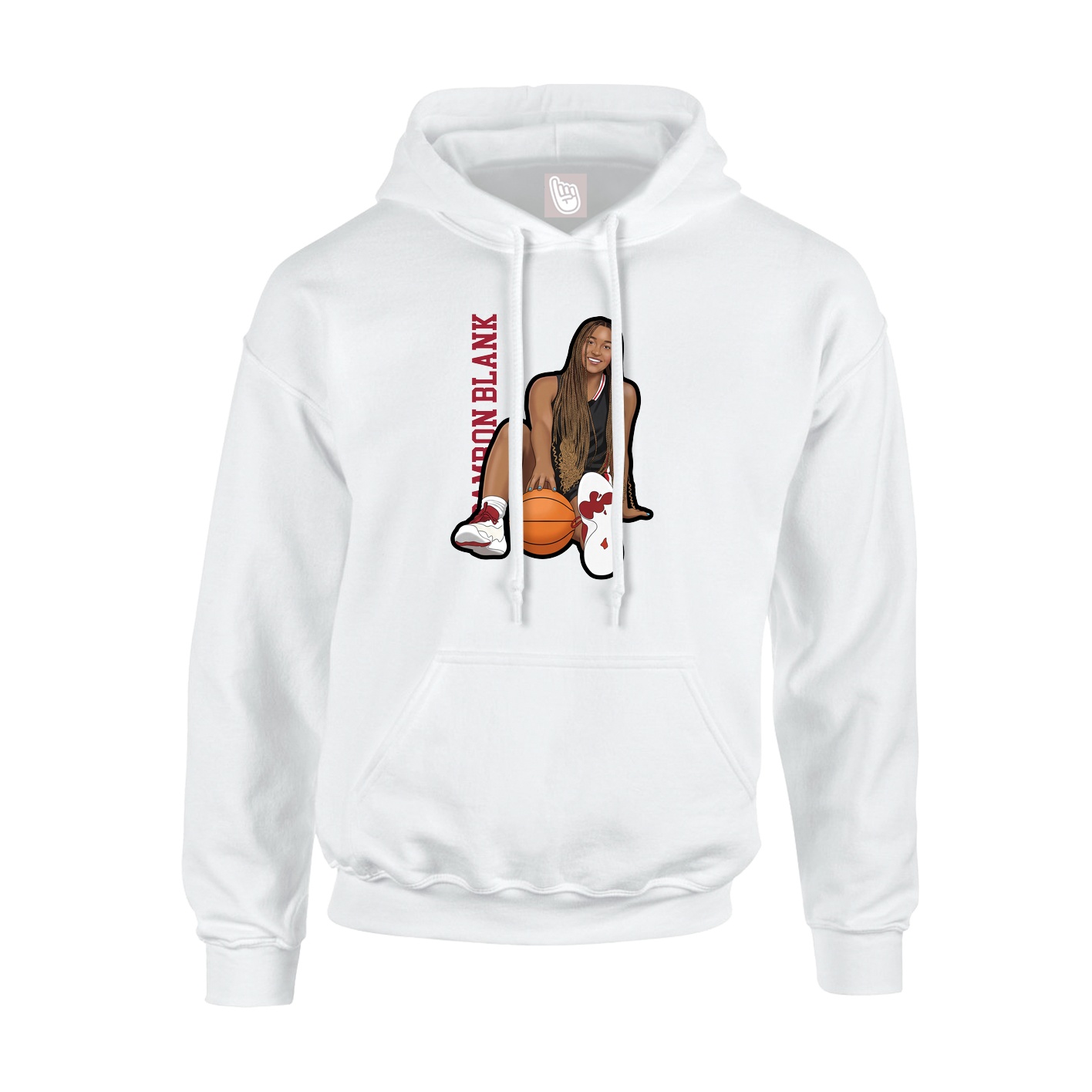 Youth Hoodie — Name Vertical in White